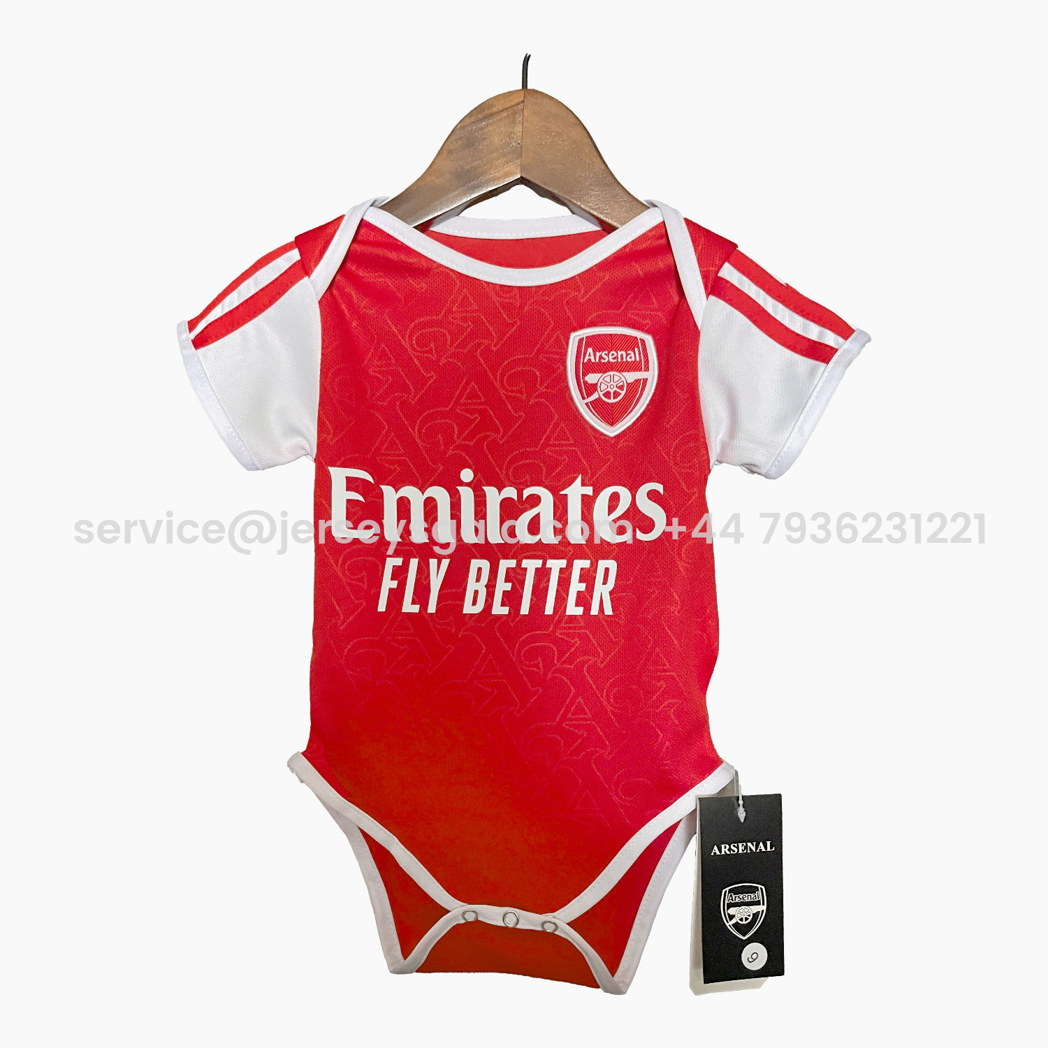 JerseysGala.com | Arsenal 25-26 Home Baby Crawling Suit -Customize Name, Number and Patch | Worldwide Shipping