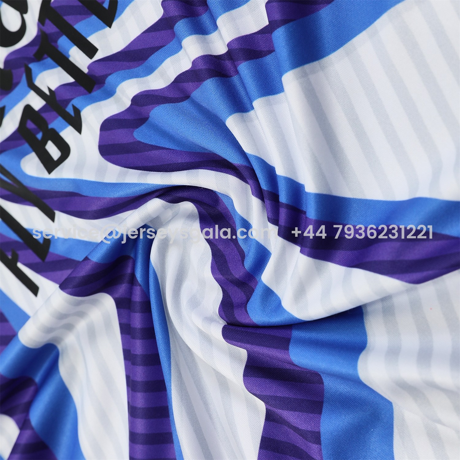 JerseysGala.com | Real Madrid 25-26 Vest Training Set - Blue Purple Curve Pattern Vest & Black Shorts -Customize Name, Number and Patch | Worldwide Shipping