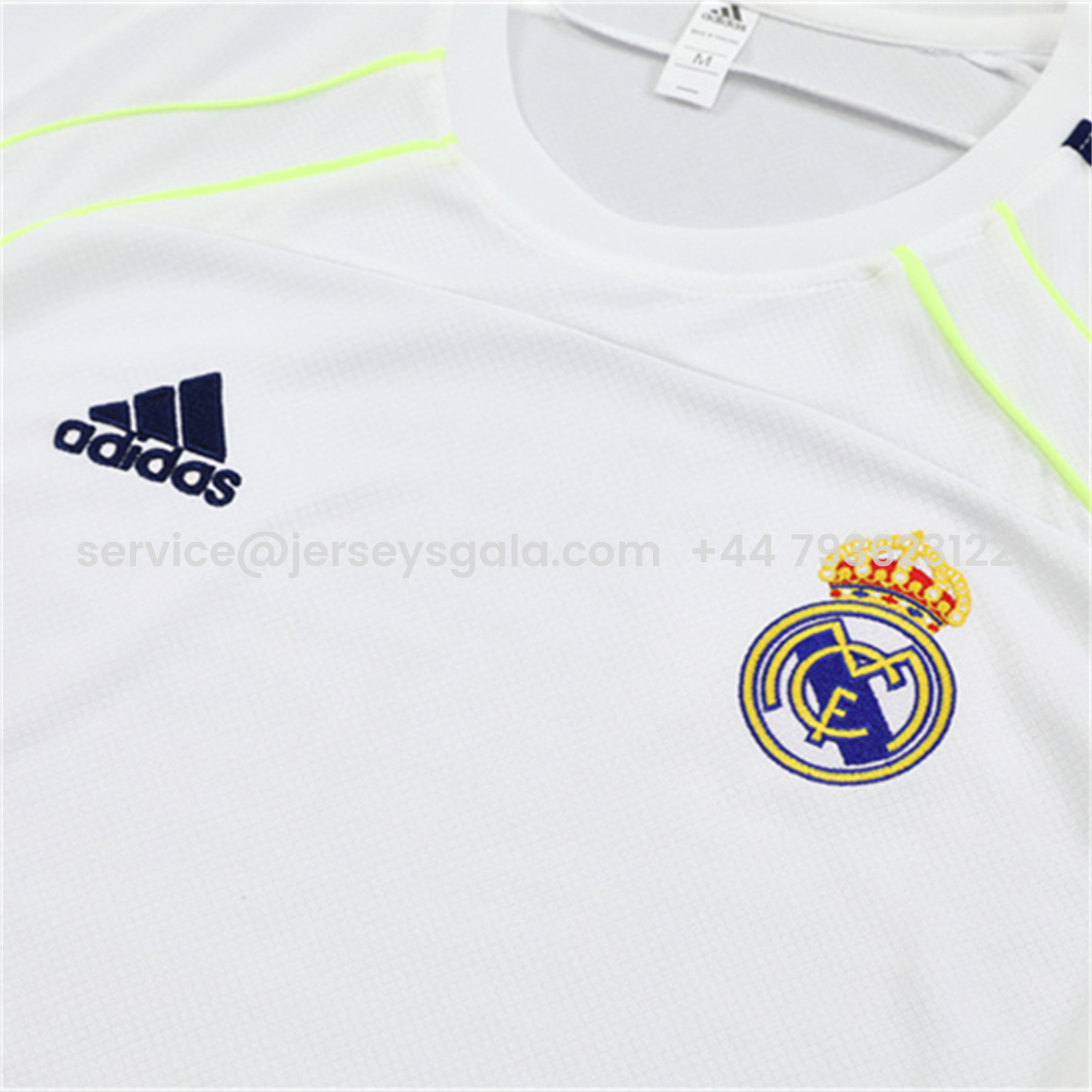JerseysGala.com | Real Madrid 25-26 Short-Sleeve Training Set - White Urban Purist Style Top and Blue Shorts -Customize Name, Number and Patch | Worldwide Shipping