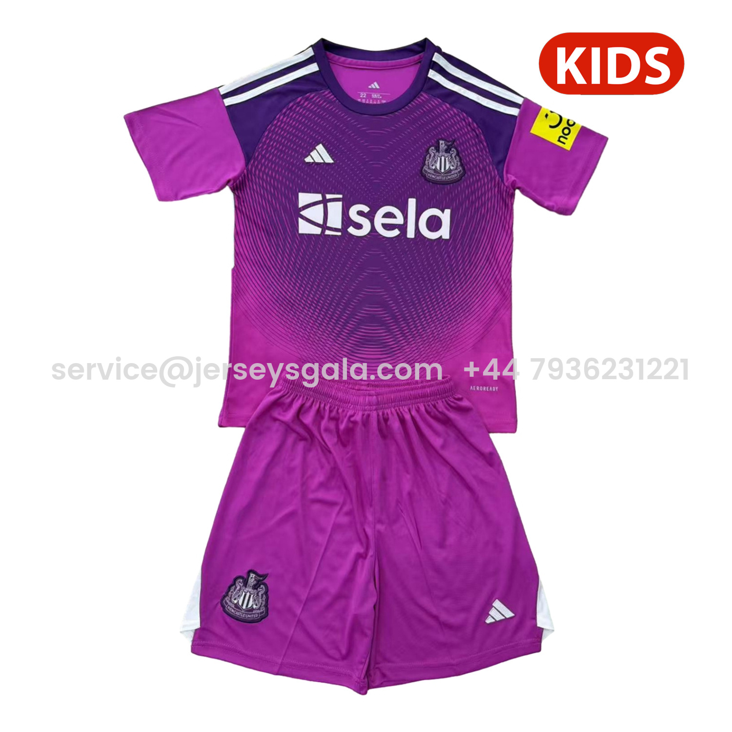 JerseysGala.com | Newcastle United 25-26 Purple Goalkeeper Kids Kit -Customize Name, Number and Patch | Worldwide Shipping