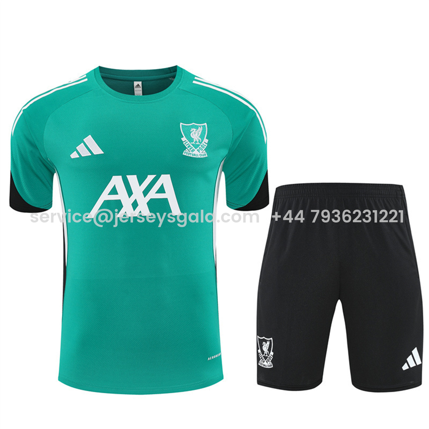 JerseysGala.com | Liver.pool 25-26 Short-Sleeve Training Set - Green Top & Black Shorts -Customize Name, Number and Patch | Worldwide Shipping