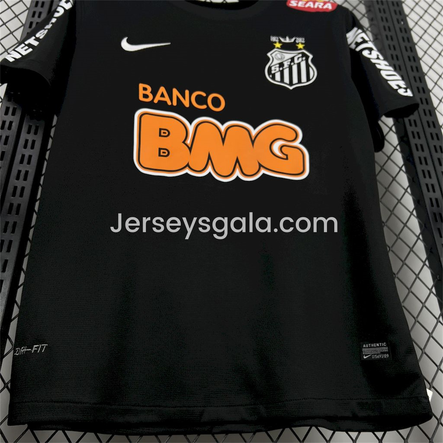 JerseysGala.com | Retro Santos 2011-12 Black Jersey -Customize Name, Number and Patch | Worldwide Shipping