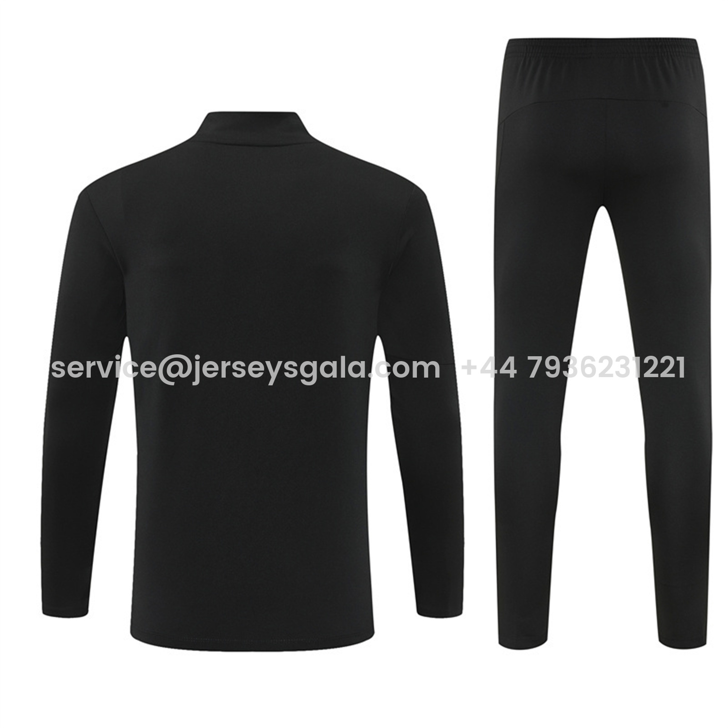 JerseysGala.com | Manchester City 25-26 Kids Long Sleeve Training Set - Black Top & Black Pants -Customize Name, Number and Patch | Worldwide Shipping