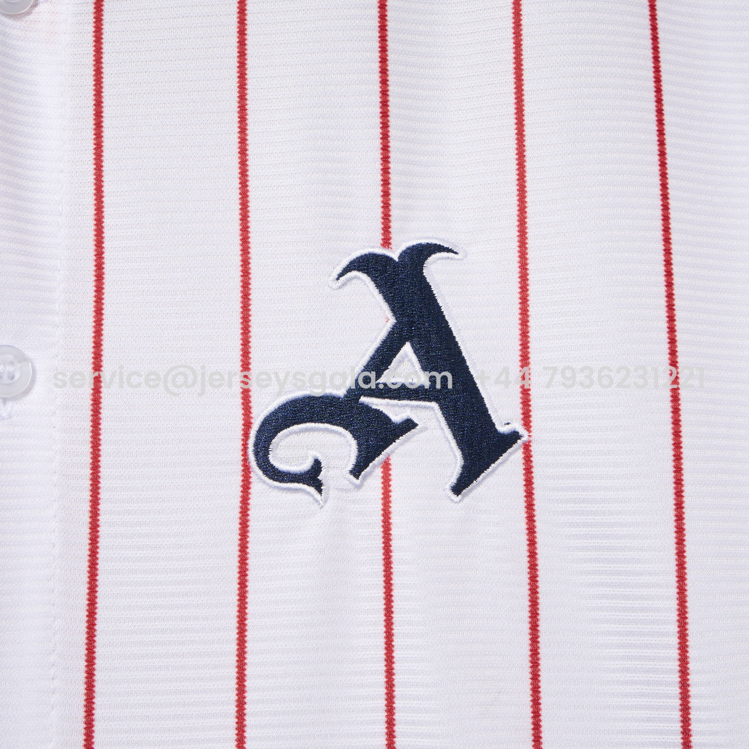 JerseysGala.com | Arsenal 25-26 White Baseball Jersey with Red Stripes -Customize Name, Number and Patch | Worldwide Shipping