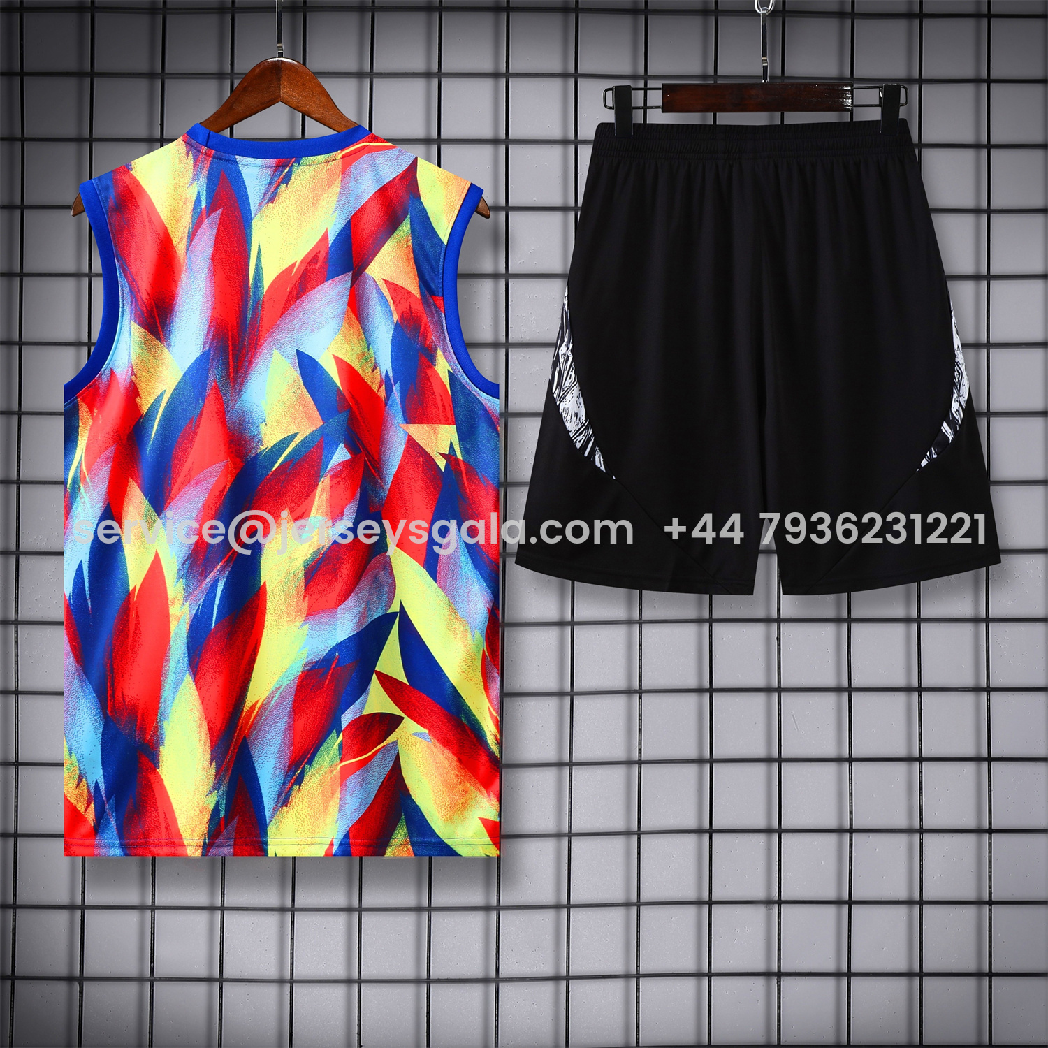 JerseysGala.com | Arsenal 25-26 Vest Training Set - Colorful Festival Vest and Black Shorts -Customize Name, Number and Patch | Worldwide Shipping