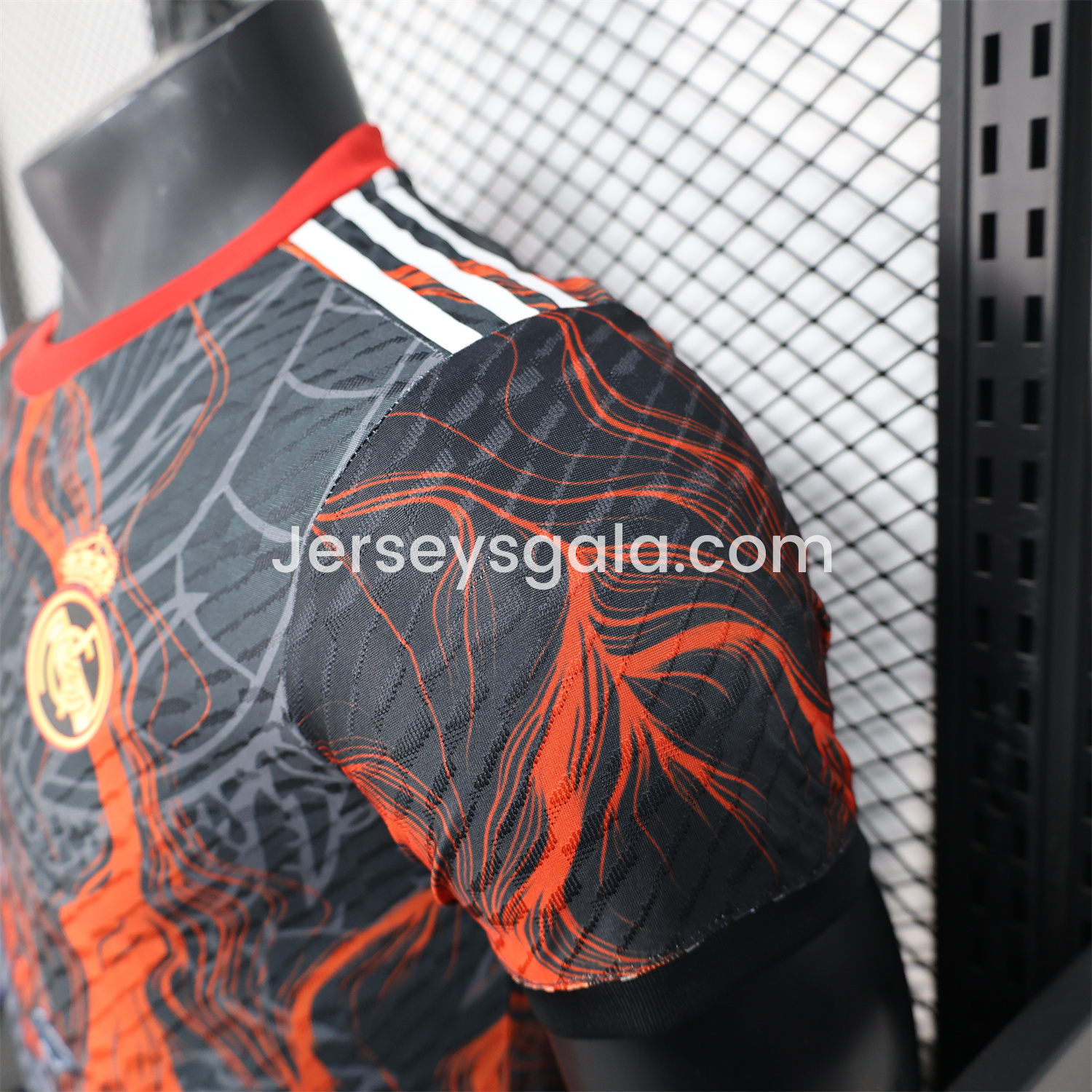 JerseysGala.com | Real Madrid 25-26 Grey Chinese Loong and Red Fire Black Jersey - Player Version -Customize Name, Number and Patch | Worldwide Shipping