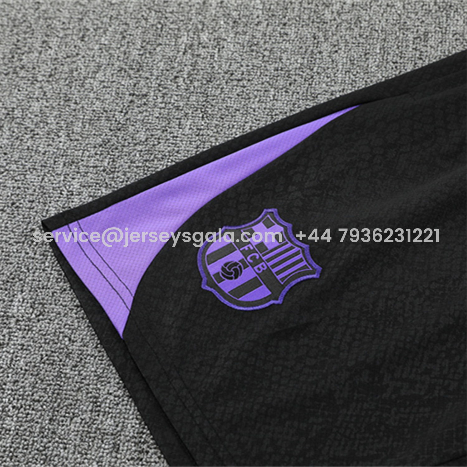 JerseysGala.com | Barcelona 25-26 X KB Short-Sleeve Training Set - Purple Top & Black Shorts -Customize Name, Number and Patch | Worldwide Shipping