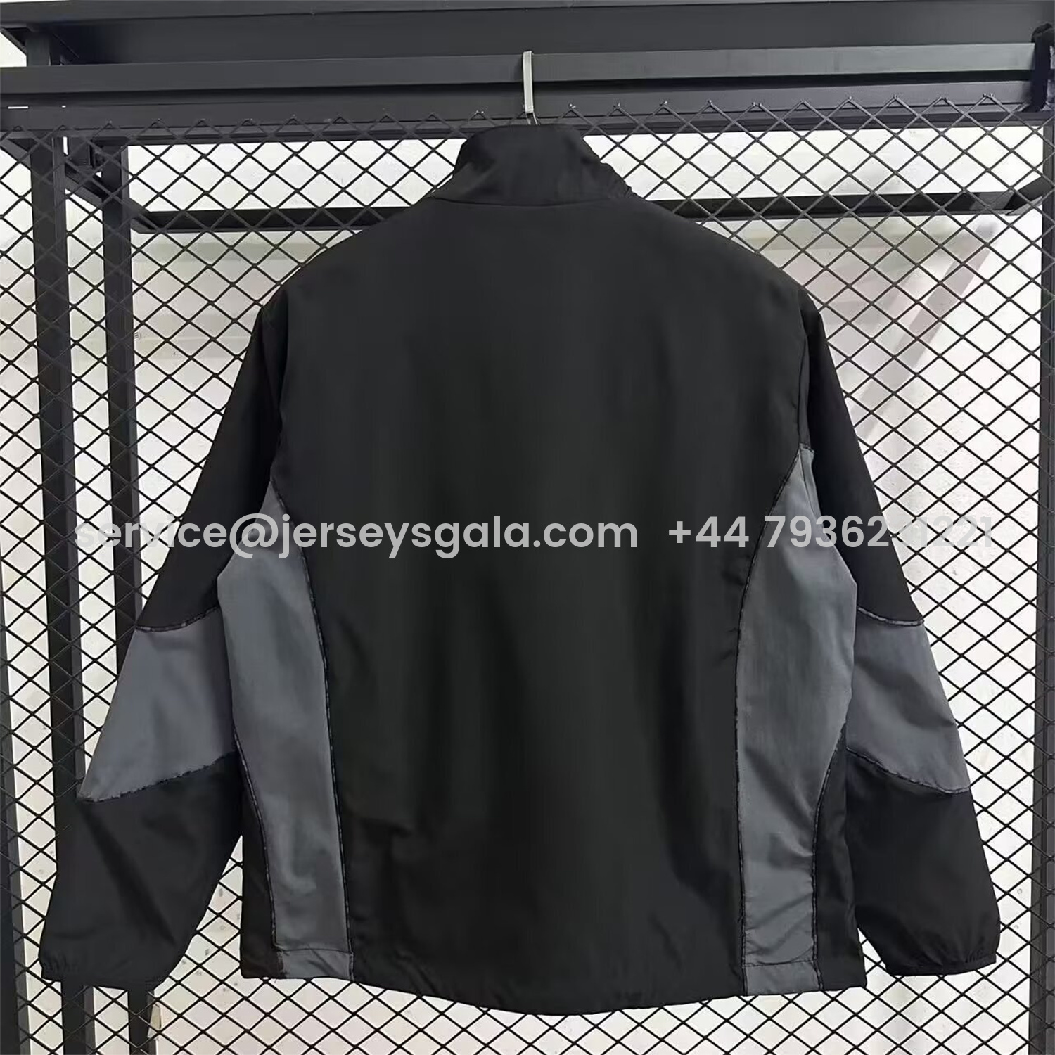 JerseysGala.com | Dortmund 25-26 Black and Gray Double-Sided Training Windbreaker Jacket -Customize Name, Number and Patch | Worldwide Shipping