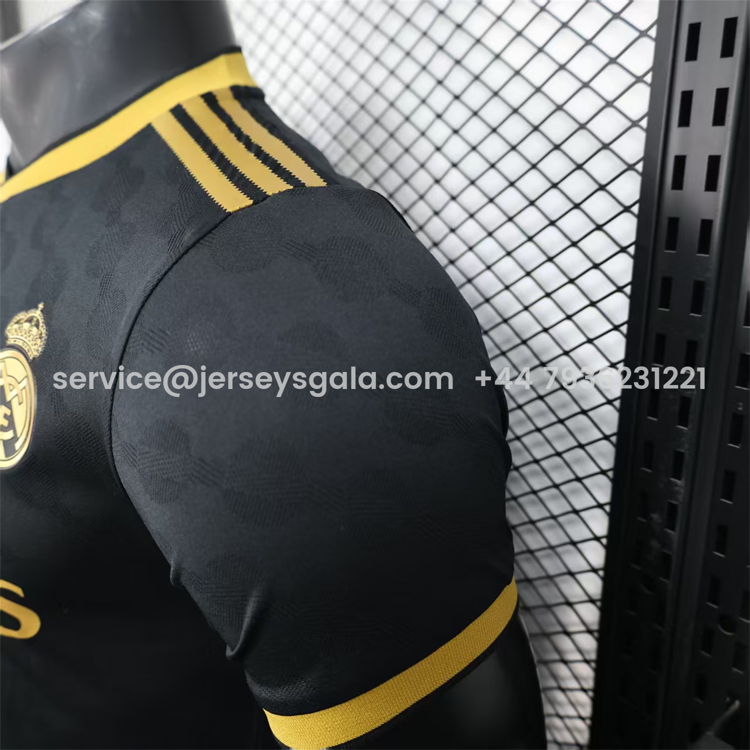 JerseysGala.com | Real Madrid 25-26 Polka Dots Black And Gold Jersey - Player Version -Customize Name, Number and Patch | Worldwide Shipping