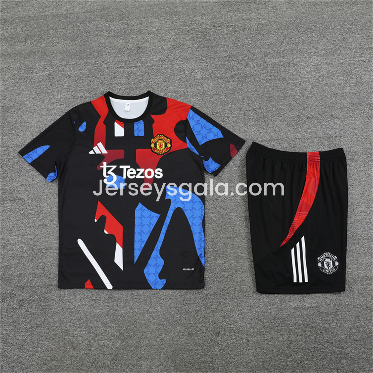 JerseysGala.com | Manchester United 24-25 Pre-Match Kids Short-Sleeve Training Set - Camouflage -Customize Name, Number and Patch | Worldwide Shipping