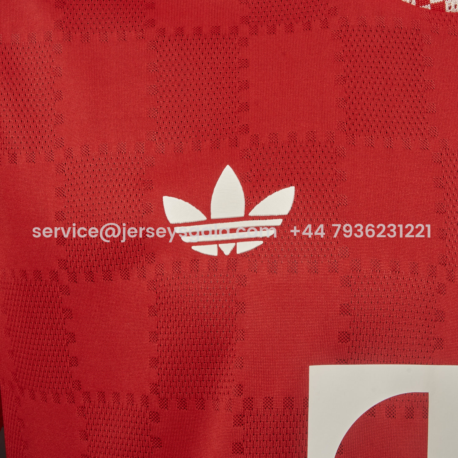 JerseysGala.com | Bayern Munich 25-26 Trefoil Red Special Jersey - Player Version -Customize Name, Number and Patch | Worldwide Shipping