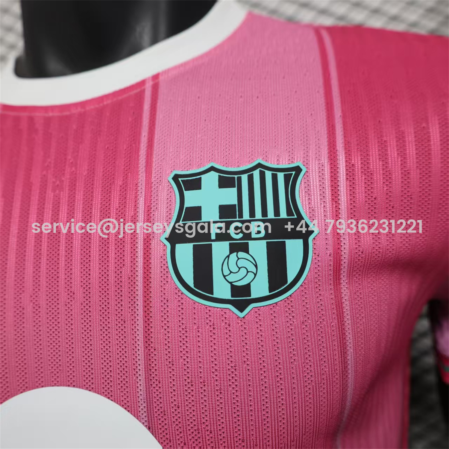 JerseysGala.com | Barcelona 25-26 Pink And Cyan Special Jersey - Player Version -Customize Name, Number and Patch | Worldwide Shipping