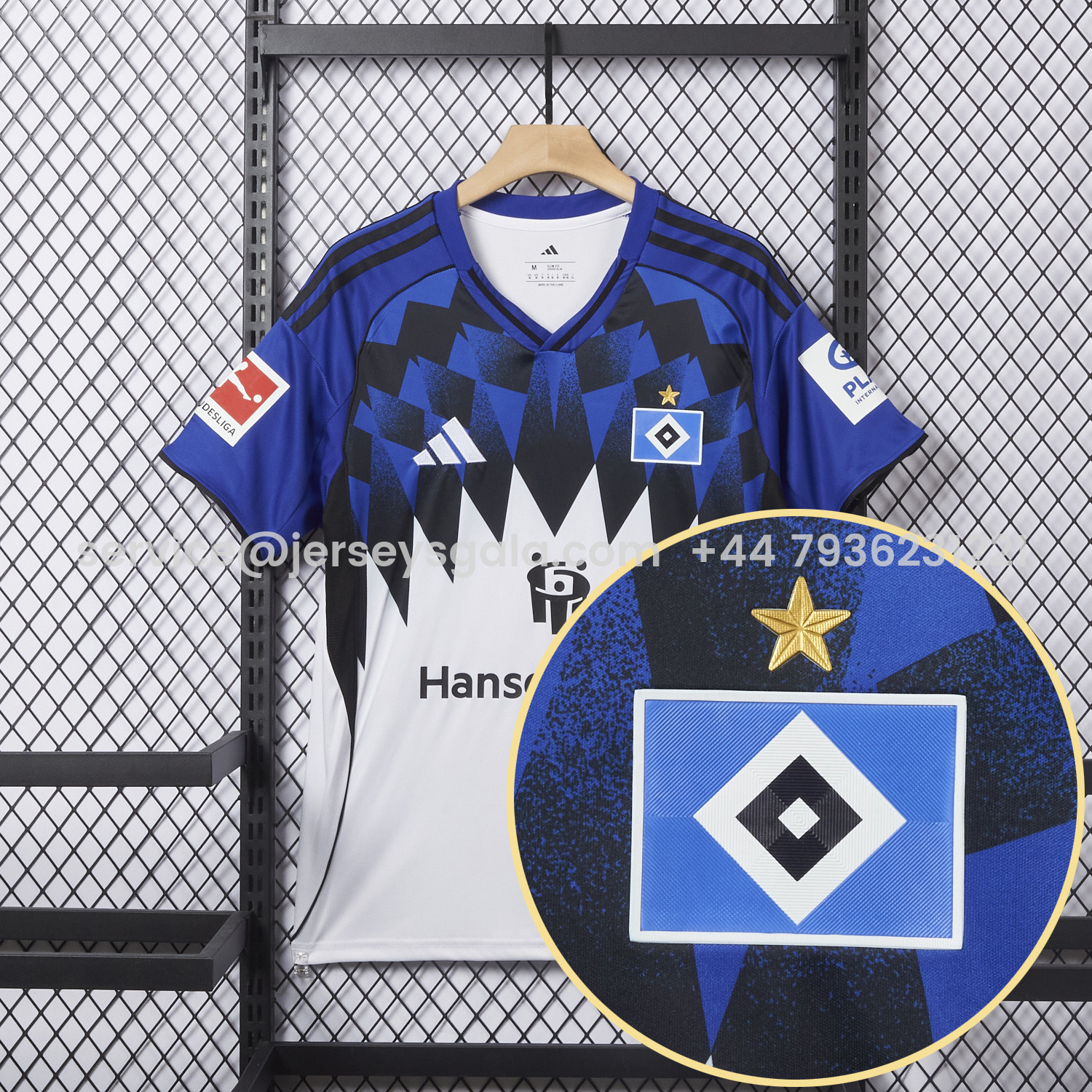 JerseysGala.com | Hamburger SV 25-26 Blue And White Home Jersey - Fans Version -Customize Name, Number and Patch | Worldwide Shipping