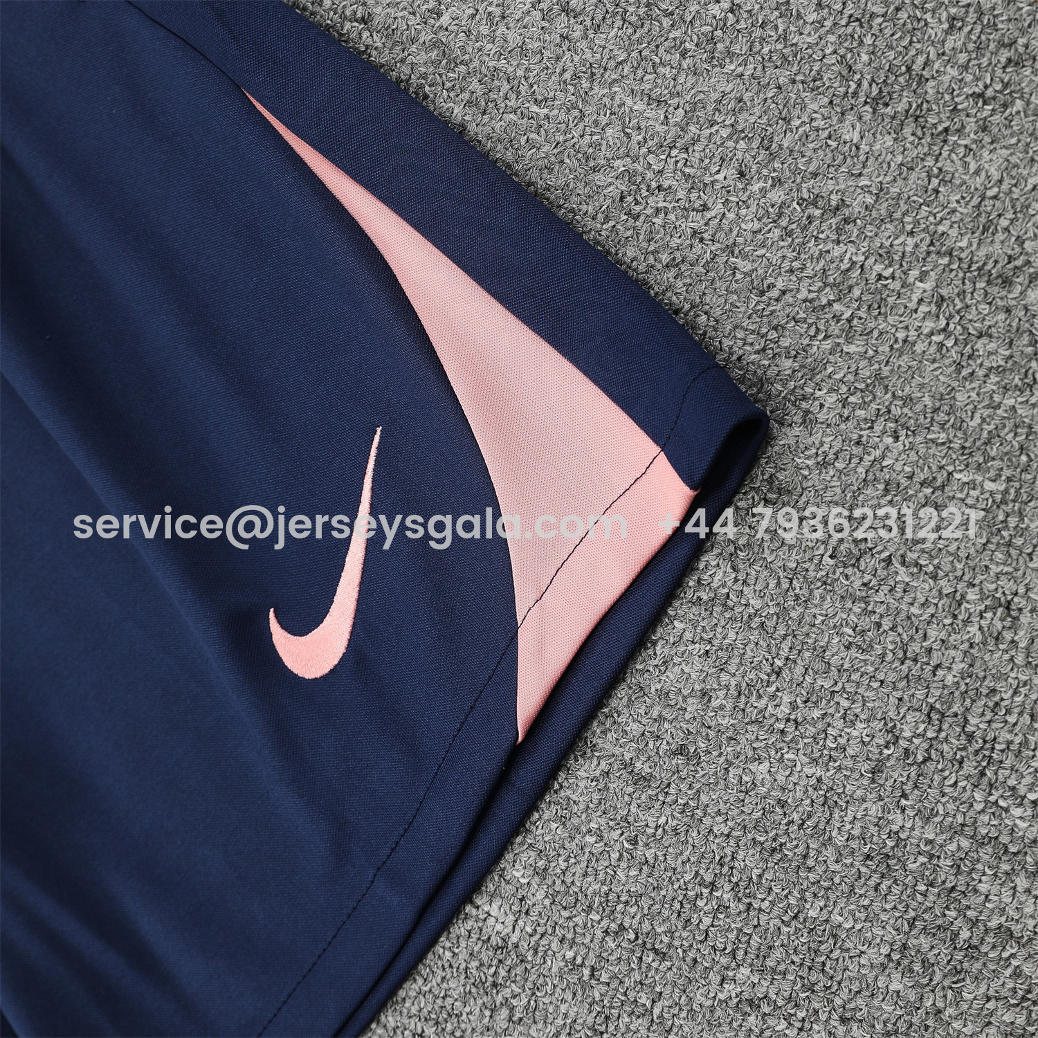 JerseysGala.com | Barcelona 25-26 Short-Sleeve Training Set - Cream Top & Deep Blue Shorts -Customize Name, Number and Patch | Worldwide Shipping