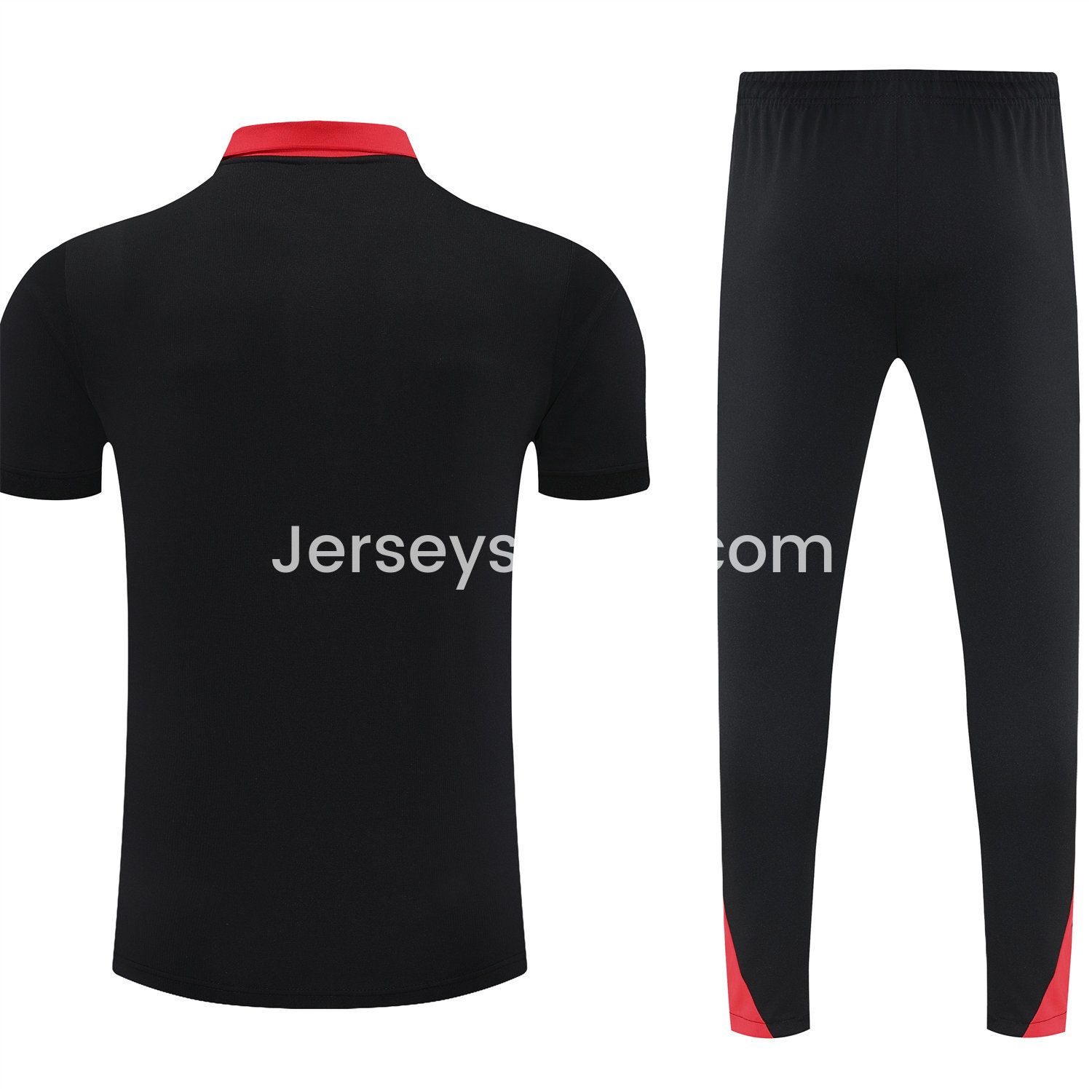 JerseysGala.com | Liver.pool 25-26 POLO Short-Sleeve Training Set - Black Top and Pants -Customize Name, Number and Patch | Worldwide Shipping