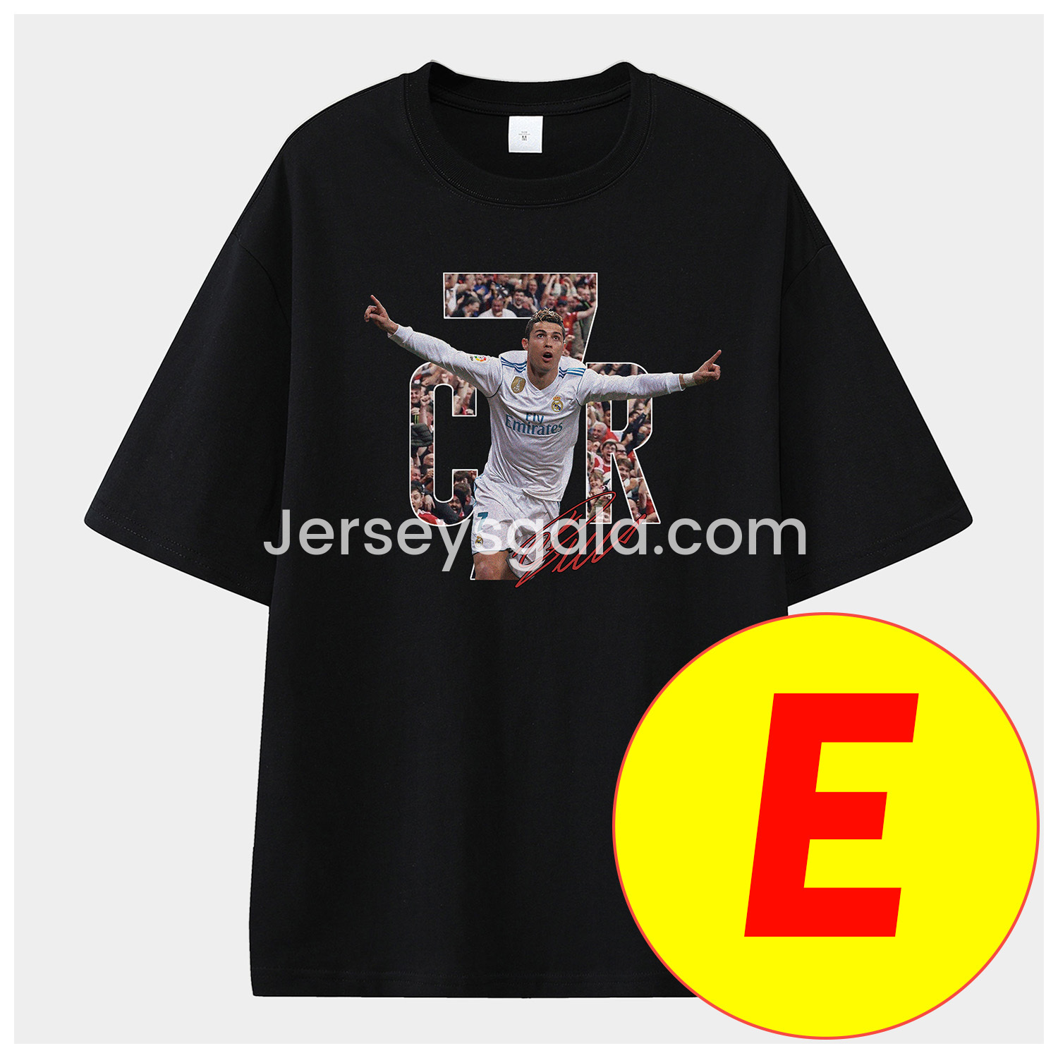 JerseysGala.com | Cristiano Ronaldo Portugal Real Madrid Manchester United Unisex Pure Cotton T-shirt -Customize Name, Number and Patch | Worldwide Shipping