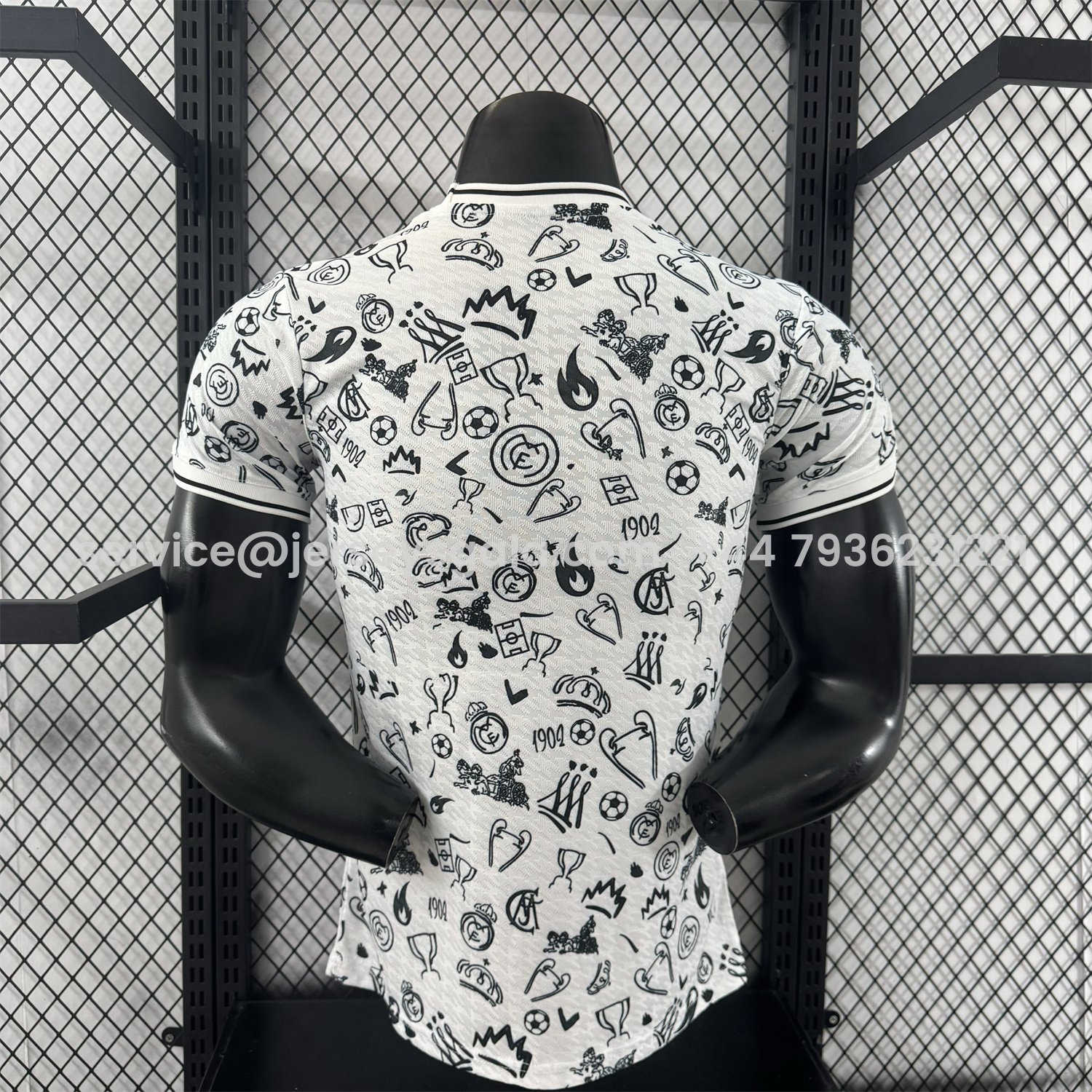 JerseysGala.com | Real Madrid 25-26 White Special Jersey with Black Emoji Icons - Player Version -Customize Name, Number and Patch | Worldwide Shipping