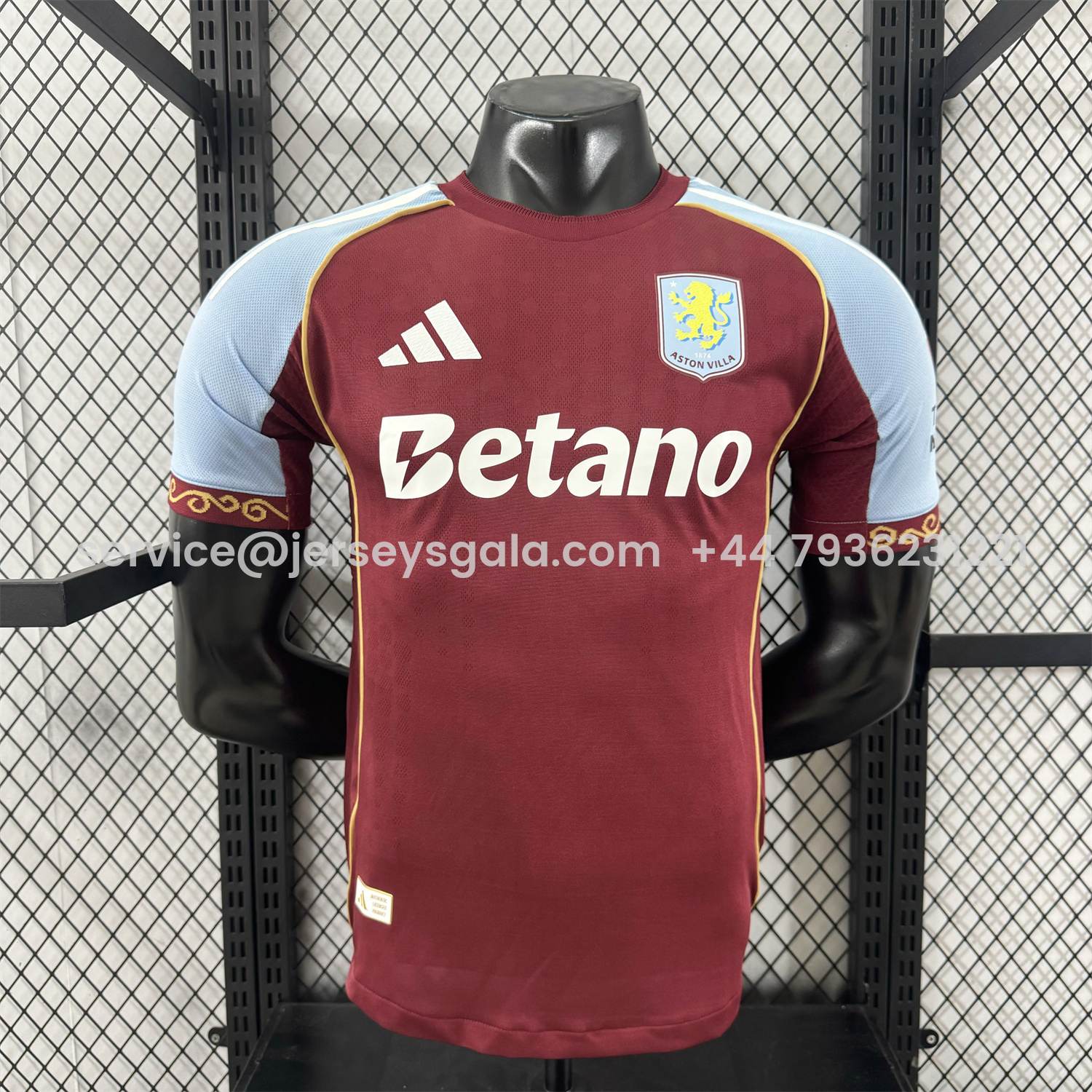 JerseysGala.com | Aston Villa 25-26 Home Jersey - Player Version -Customize Name, Number and Patch | Worldwide Shipping