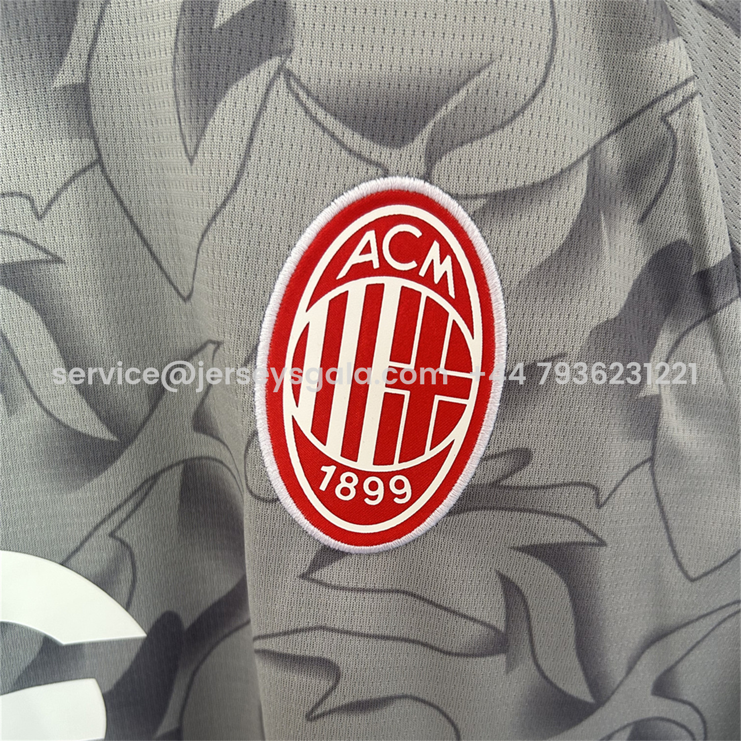 JerseysGala.com | AC Milan 25-26 Grey Pre-Match Training Jersey - Fans Version -Customize Name, Number and Patch | Worldwide Shipping