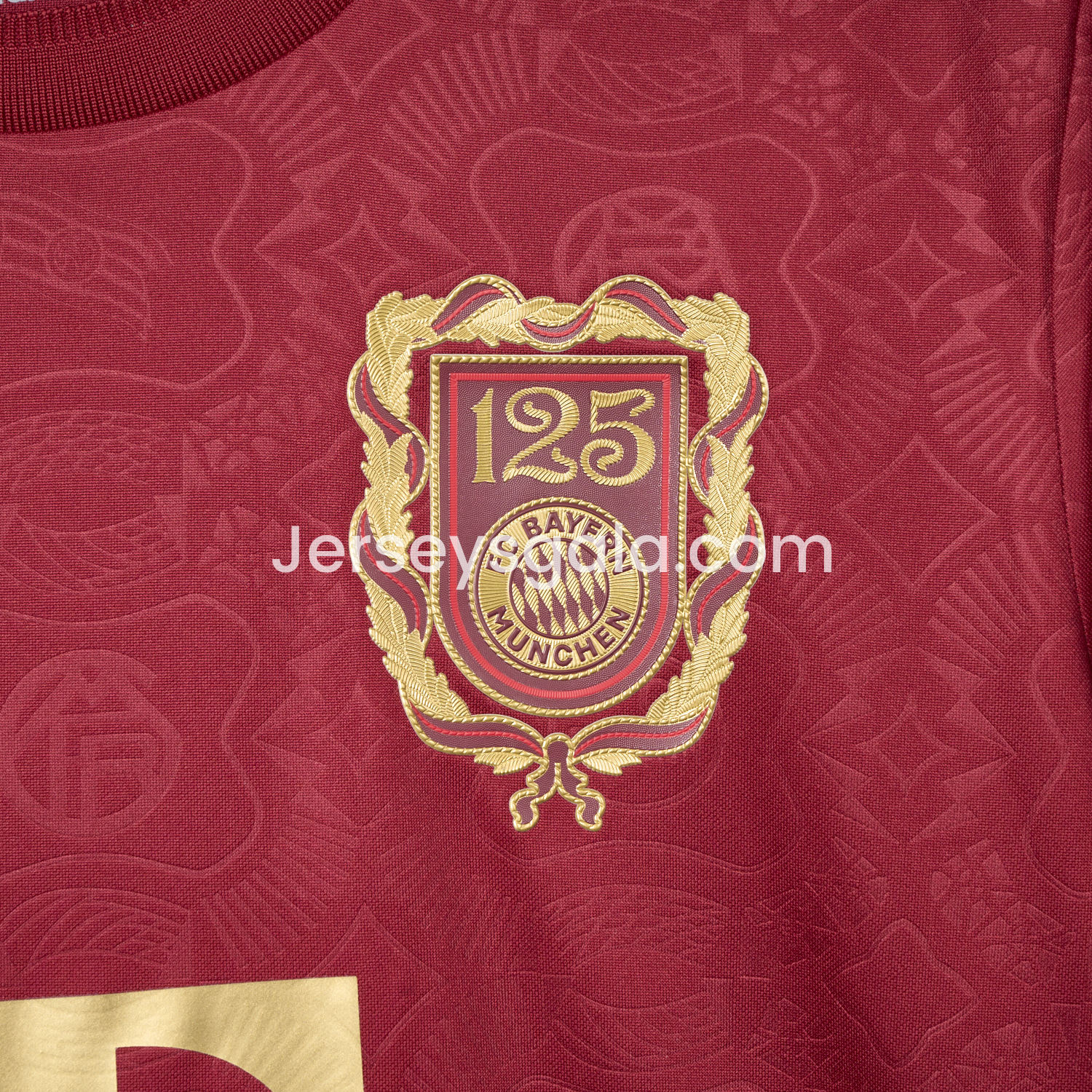 JerseysGala.com | Bayern Munich 2025 Red 125th Anniversary Jersey - Fans Version -Customize Name, Number and Patch | Worldwide Shipping