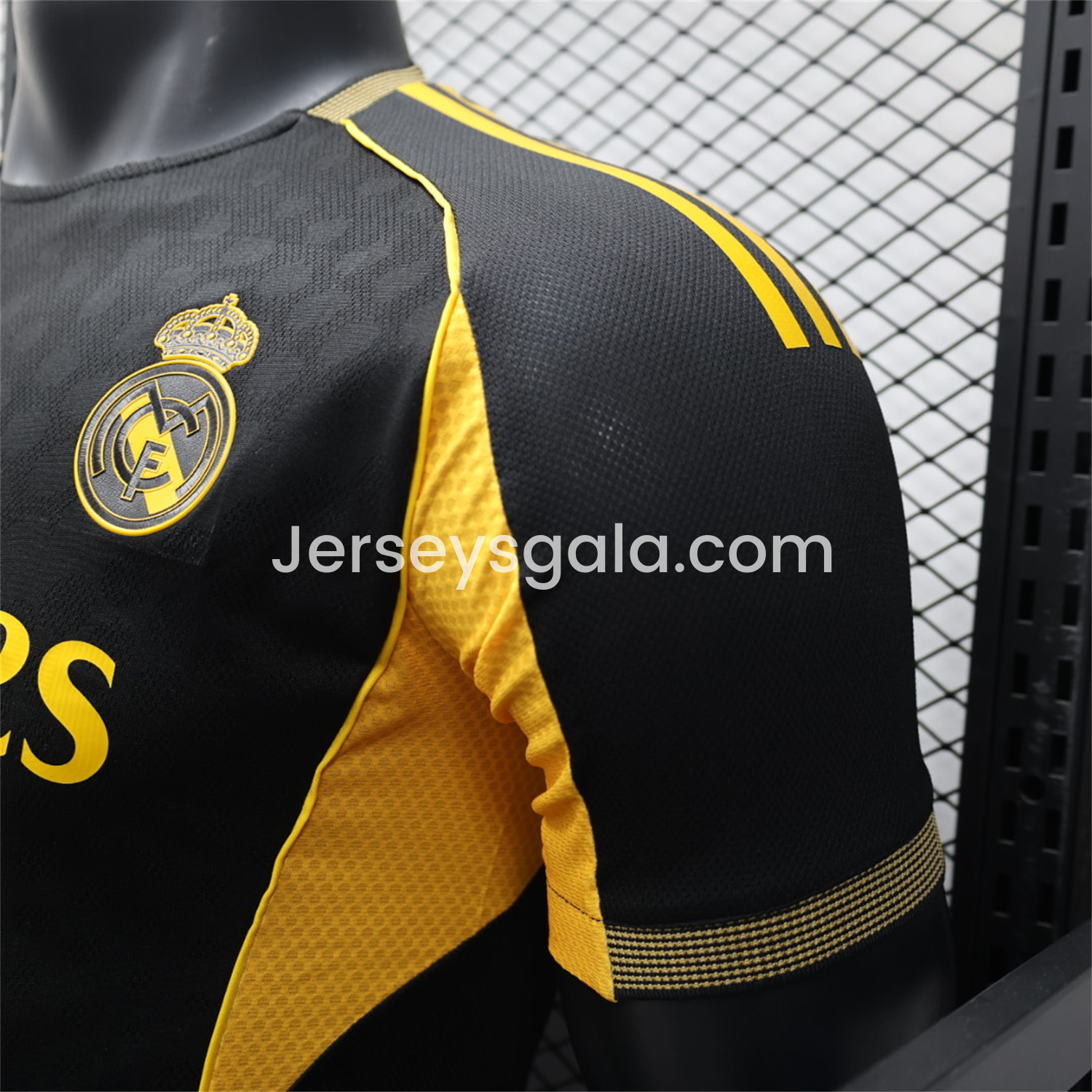 JerseysGala.com | Real Madrid 25-26 Black Gold Special Edition Jersey - Player Version -Customize Name, Number and Patch | Worldwide Shipping