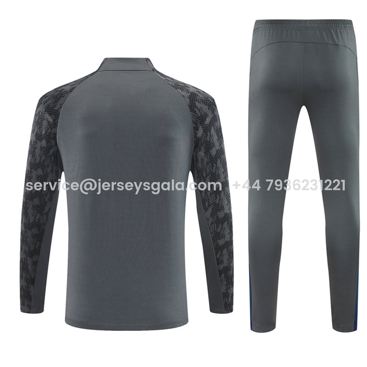 JerseysGala.com | Feyenoord 25-26 Long Sleeve Training Set - Dark Gray Top & Dark Gray Pants -Customize Name, Number and Patch | Worldwide Shipping