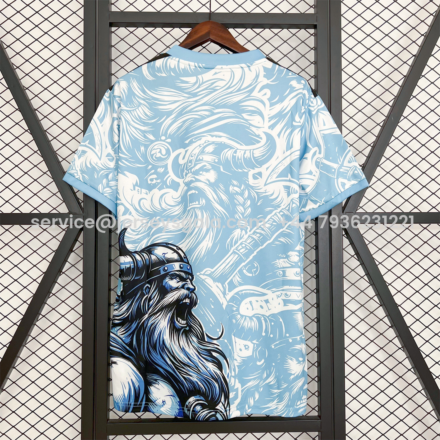 JerseysGala.com | Real Madrid 25-26 Blue Viking Warrior Special Jersey - Fans Version -Customize Name, Number and Patch | Worldwide Shipping