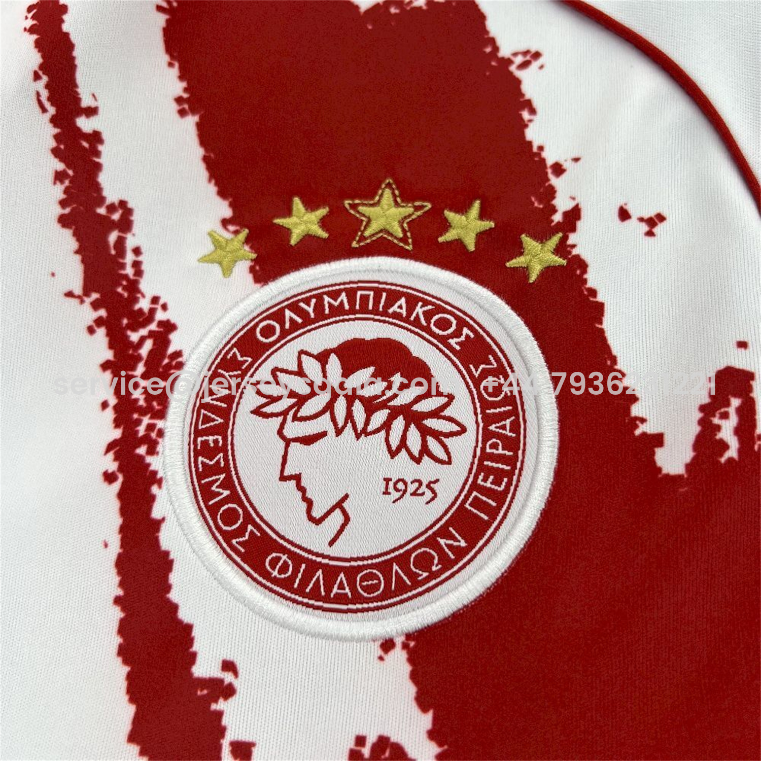 JerseysGala.com | Olympiacos 25-26 Away White Jersey - Fans Version -Customize Name, Number and Patch | Worldwide Shipping