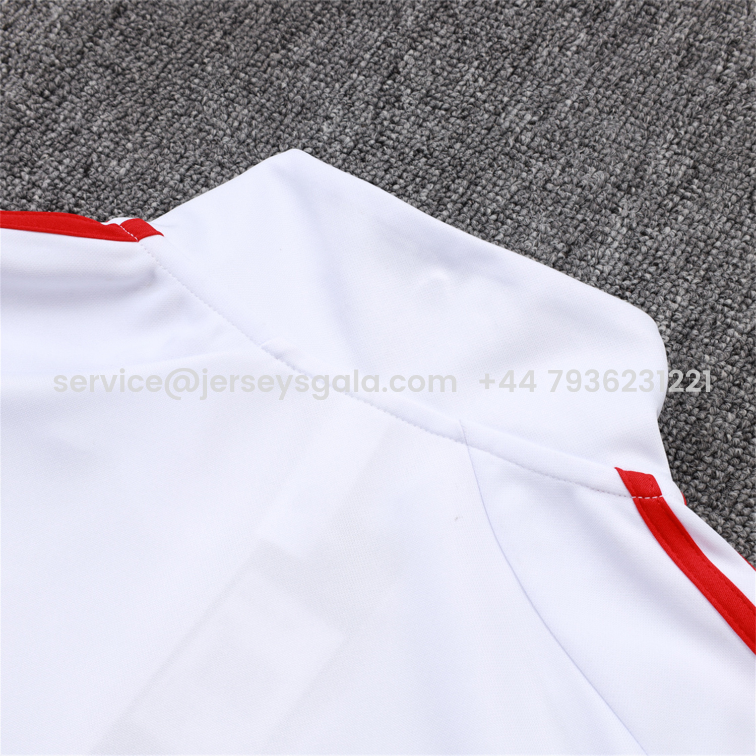 JerseysGala.com | Bayern Munich 25-26 Jacket Training Tracksuit - White Throwback Jackets & Grey Pants -Customize Name, Number and Patch | Worldwide Shipping