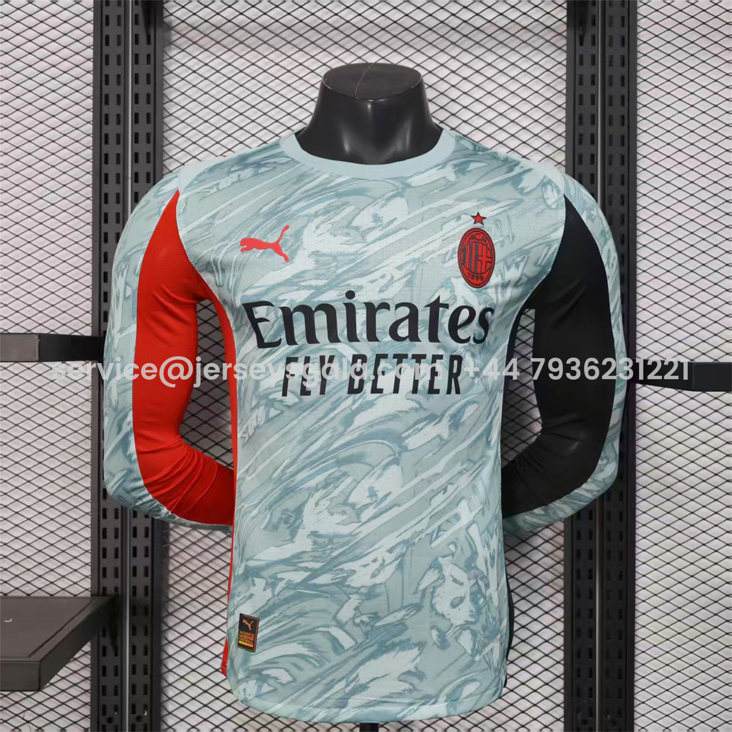 JerseysGala.com | AC Milan 25-26 Goalkeeper Home Long Sleeves Jersey - Player Version -Customize Name, Number and Patch | Worldwide Shipping