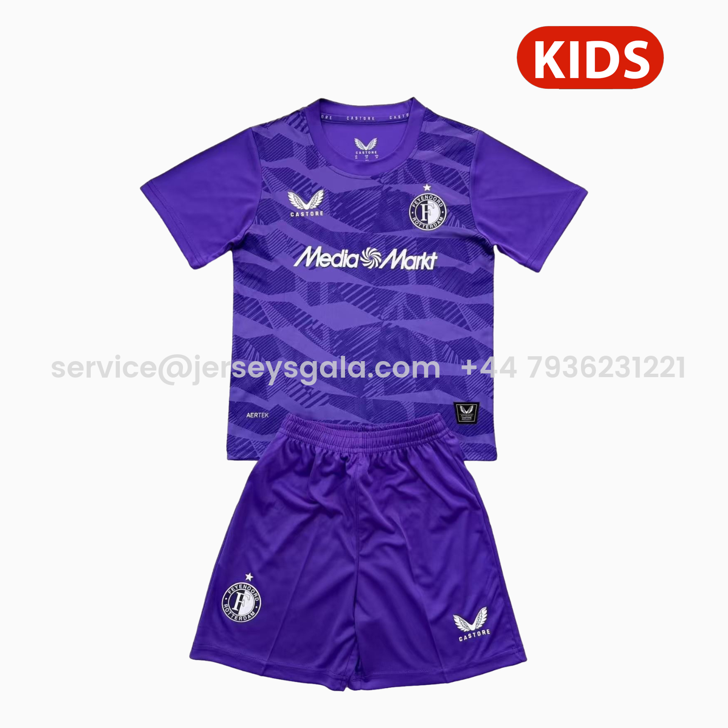 JerseysGala.com | Feyenoord 25-26 Purple Goalkeeper Kids Kit -Customize Name, Number and Patch | Worldwide Shipping