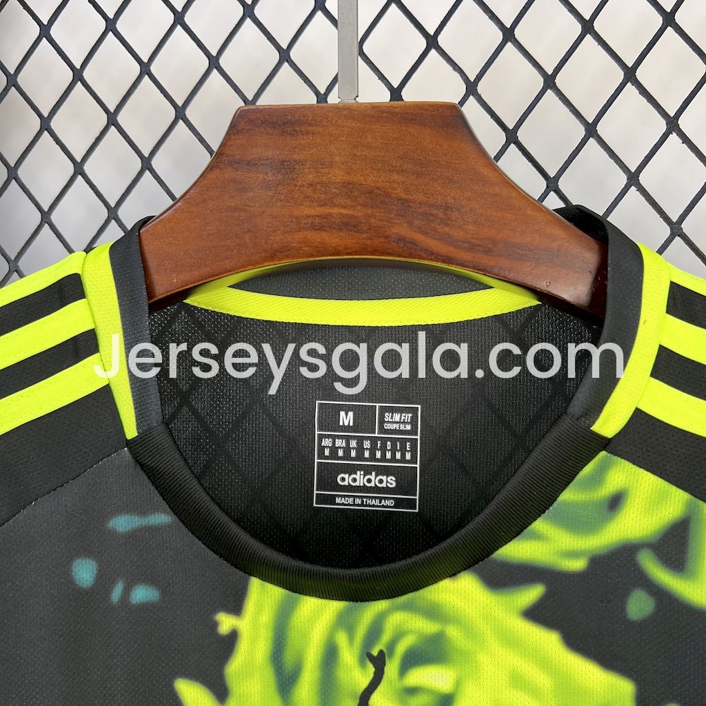 JerseysGala.com | Real Madrid 25-26 Snake and Green Flowers Black Jersey - Fans Version -Customize Name, Number and Patch | Worldwide Shipping