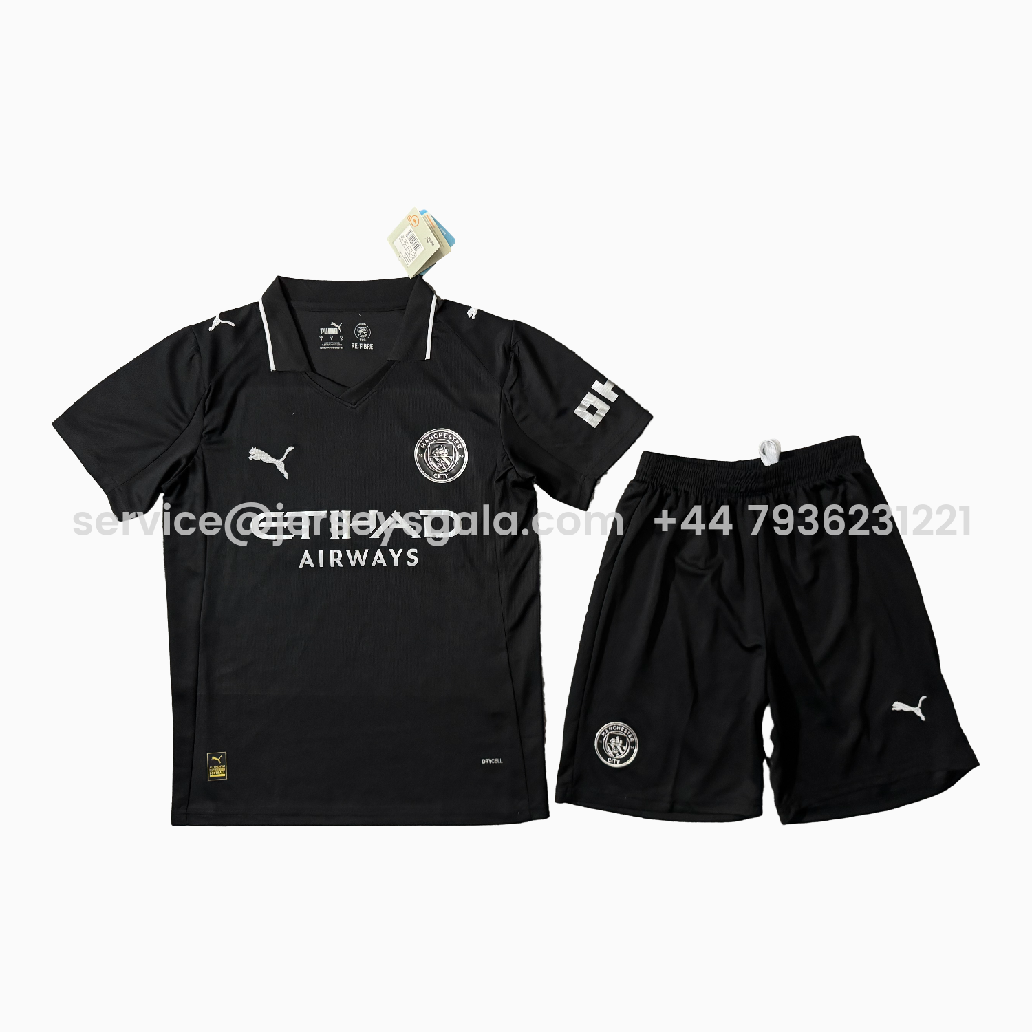 JerseysGala.com | Manchester City 25-26 Away Black Men's Adult Jersey Set - Fans Version -Customize Name, Number and Patch | Worldwide Shipping