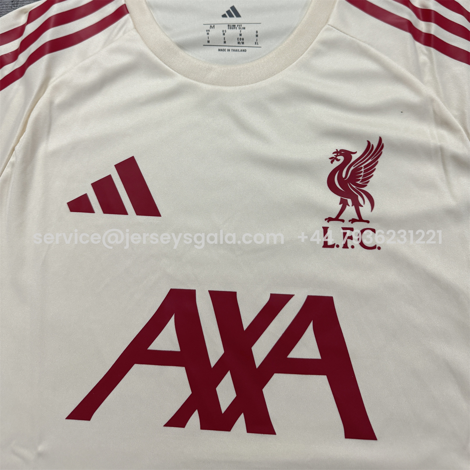 JerseysGala.com | Liver.pool 25-26 AXA White Training Jersey - Fans Version -Customize Name, Number and Patch | Worldwide Shipping