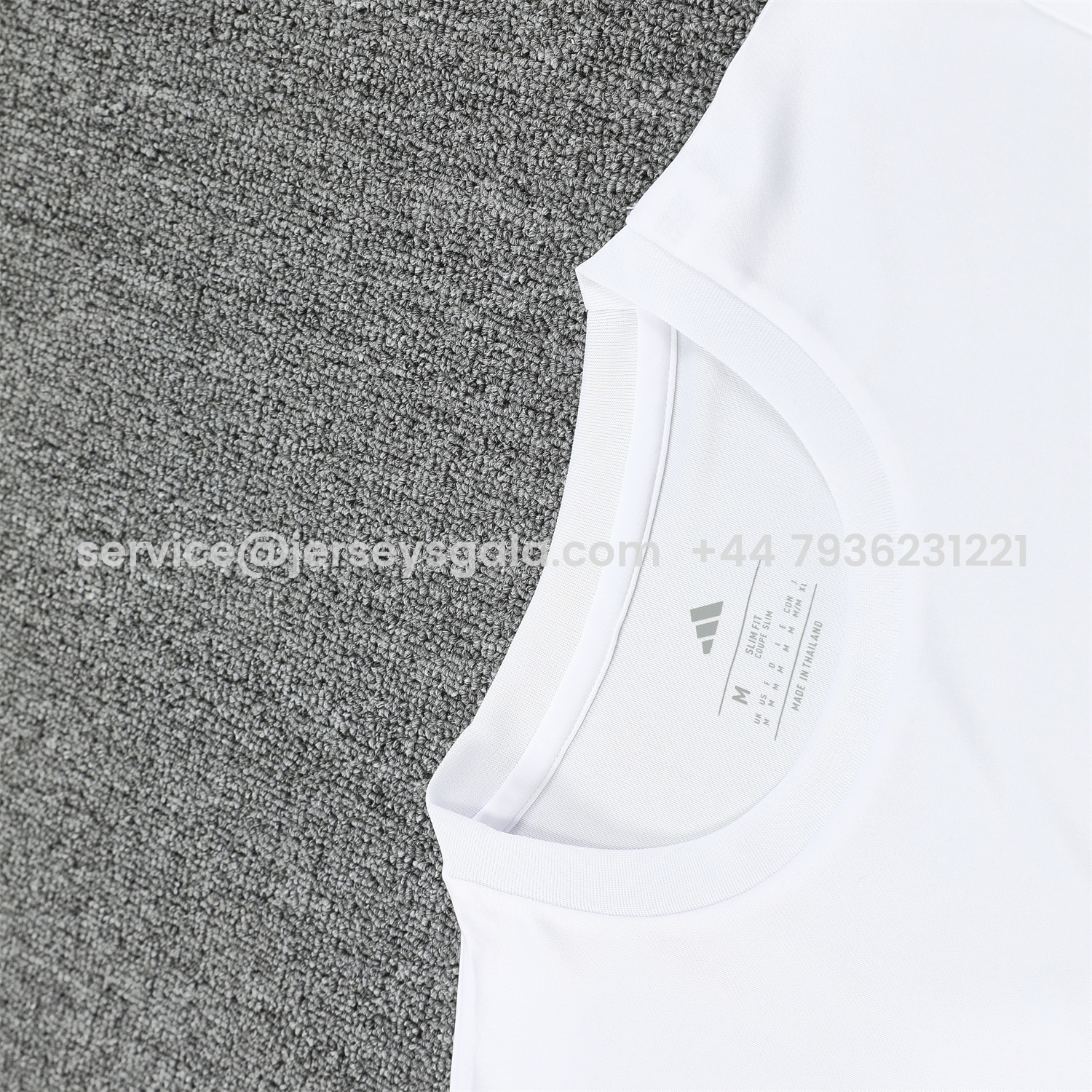 JerseysGala.com | Real Madrid 25-26 Vest Training Set - Grey And White Vest & Black Shorts -Customize Name, Number and Patch | Worldwide Shipping