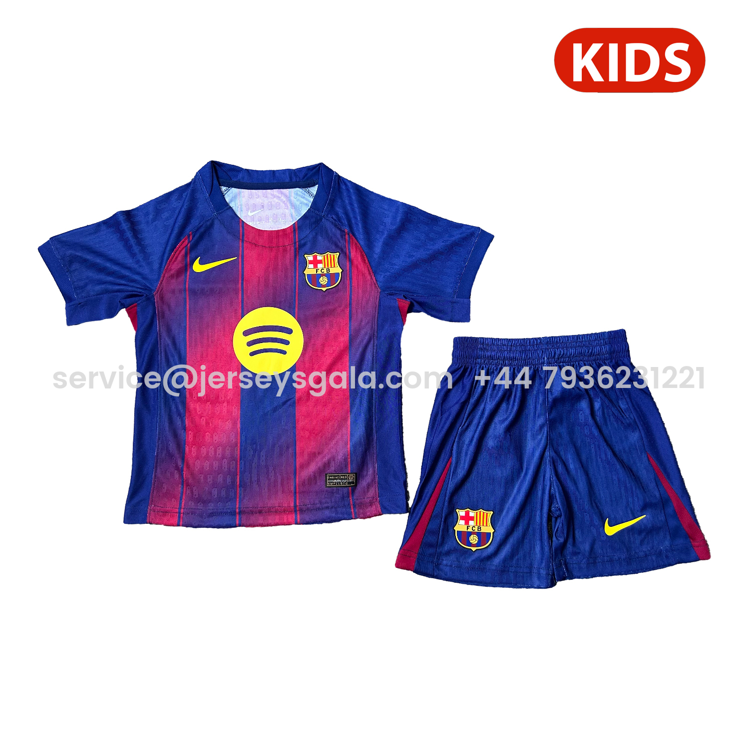 JerseysGala.com | Barcelona 25-26 Home Kids Kit - Player Version -Customize Name, Number and Patch | Worldwide Shipping
