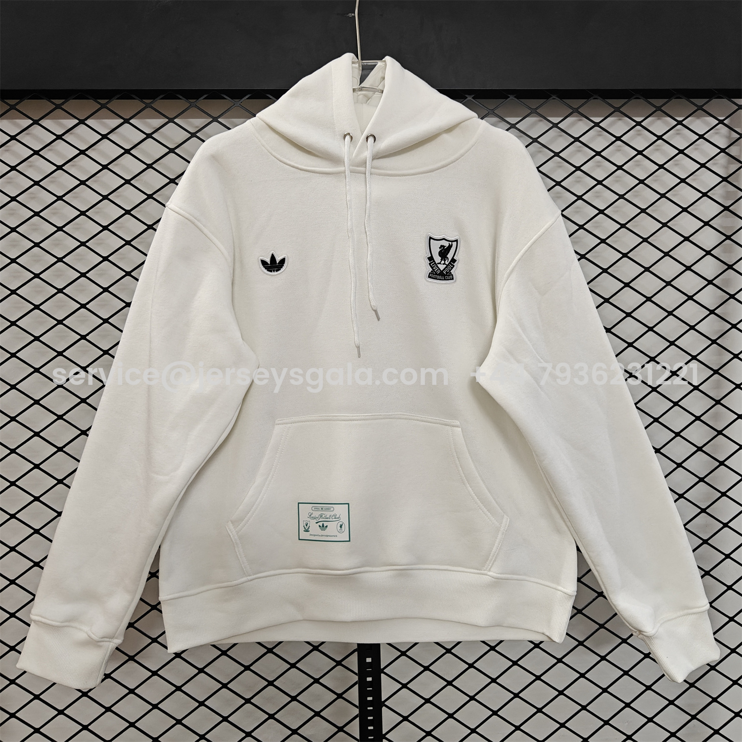 JerseysGala.com | Liver.pool 25-26 Originals Terrace Icon White Team Logo Unisex Pullover Hoodie -Customize Name, Number and Patch | Worldwide Shipping