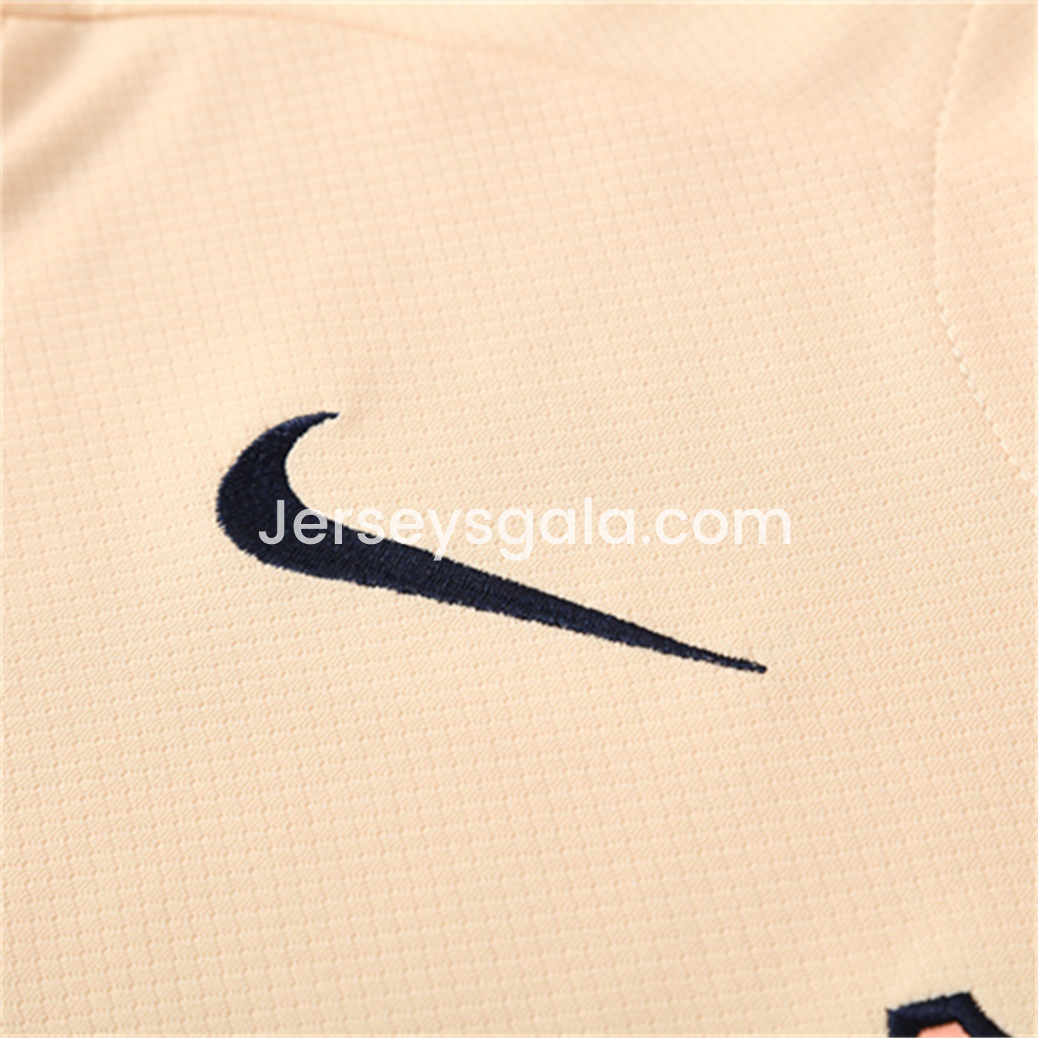 JerseysGala.com | Barcelona 25-26 Short-Sleeve Training Set - Beige Top & Blue Shorts -Customize Name, Number and Patch | Worldwide Shipping