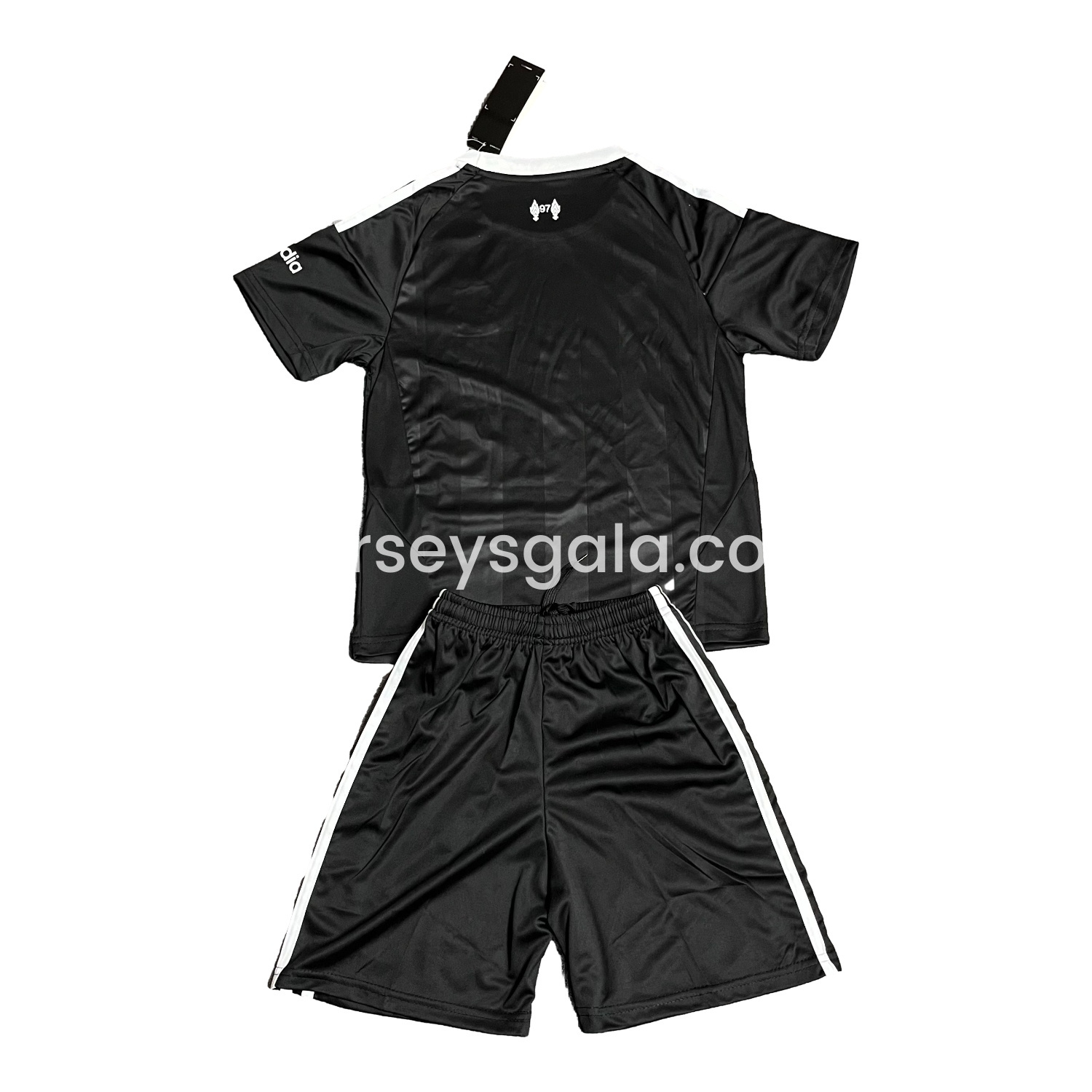JerseysGala.com | Liver.pool 25-26 Trefoil Black Goalkeeper Kids Kit -Customize Name, Number and Patch | Worldwide Shipping