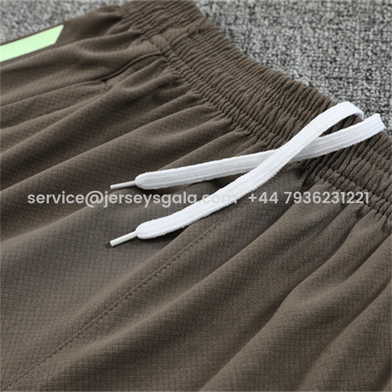 JerseysGala.com | Real Madrid 25-26 Kids Short-Sleeve Training Set - Dark Khaki Top and Shorts -Customize Name, Number and Patch | Worldwide Shipping