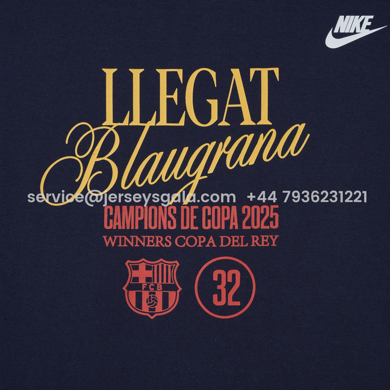 JerseysGala.com | Barcelona 2025 Winners Copa Del Rey Deep Blue Commemorative T-shirt -Customize Name, Number and Patch | Worldwide Shipping