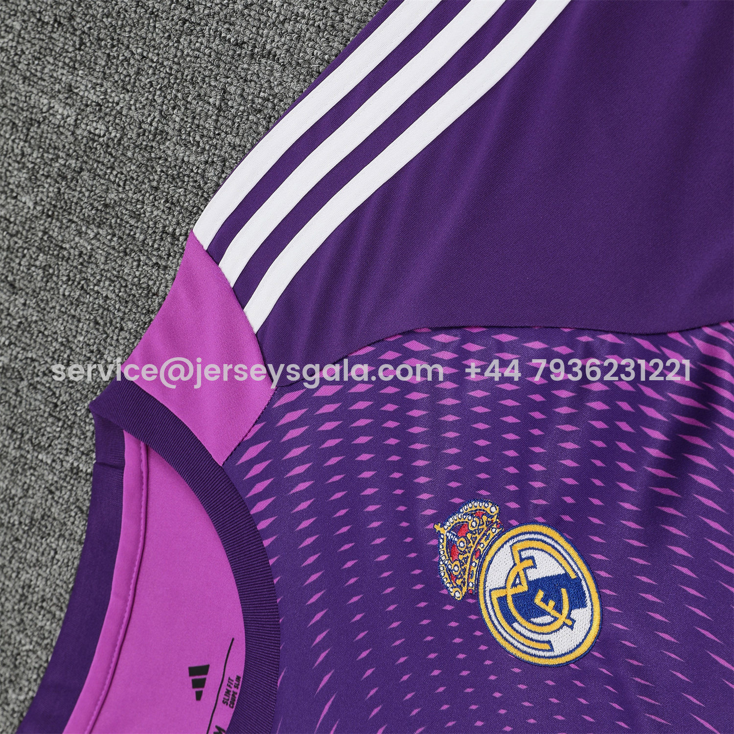 JerseysGala.com | Real Madrid 25-26 Longt-Sleeve Training Set - Purple Top & Purple Shorts -Customize Name, Number and Patch | Worldwide Shipping