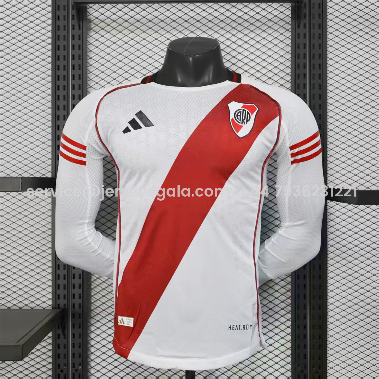 JerseysGala.com | River Plate 25-26 Home Unsponsored Long Sleeves Jersey - Player Version -Customize Name, Number and Patch | Worldwide Shipping