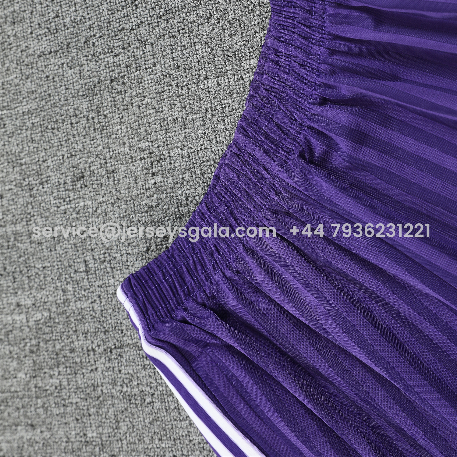 JerseysGala.com | Real Madrid 25-26 Vest Training Set - Pure White Vest & Purple Shorts -Customize Name, Number and Patch | Worldwide Shipping