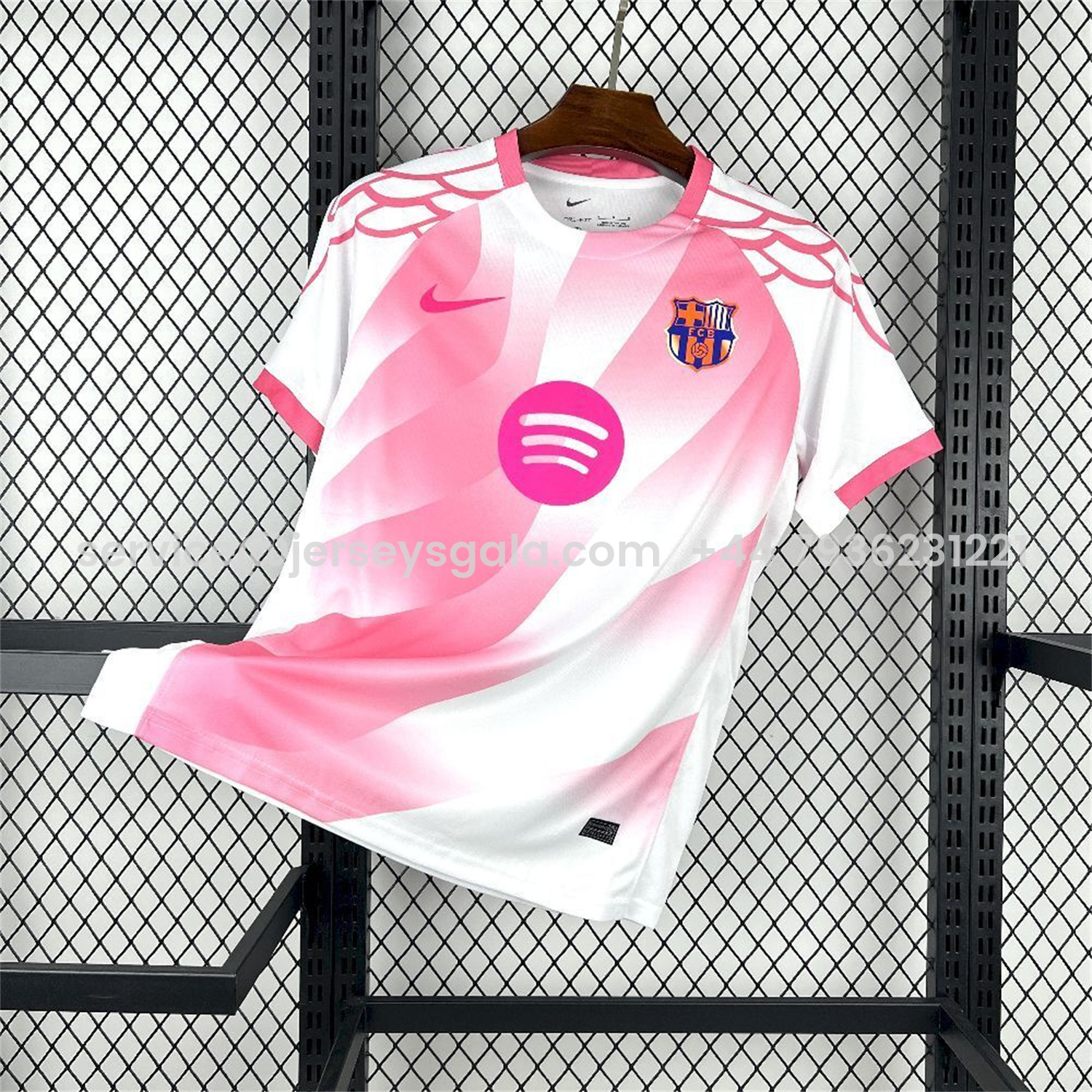 JerseysGala.com | Barcelona 25-26 Pink And White Special Jersey - Fans Version -Customize Name, Number and Patch | Worldwide Shipping