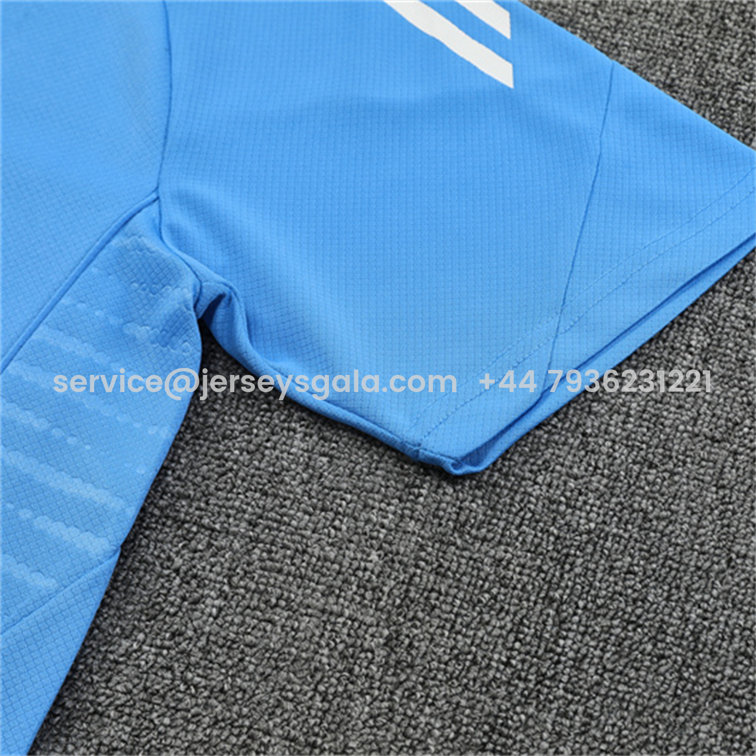 JerseysGala.com | Real Madrid 25-26 Short-Sleeve Training Set - Sky Blue Top and Sky Blue Shorts -Customize Name, Number and Patch | Worldwide Shipping