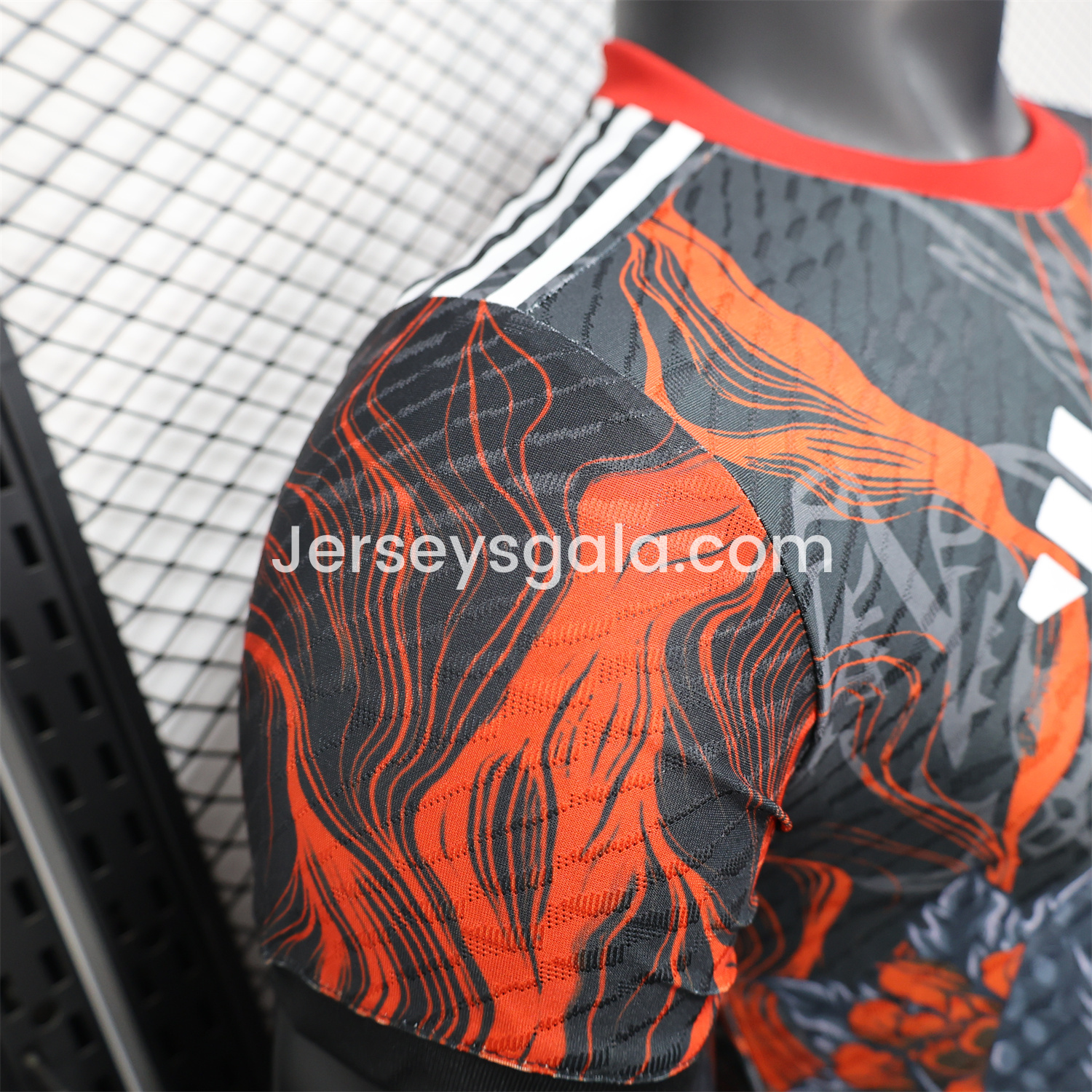 JerseysGala.com | Real Madrid 25-26 Grey Chinese Loong and Red Fire Black Jersey - Player Version -Customize Name, Number and Patch | Worldwide Shipping