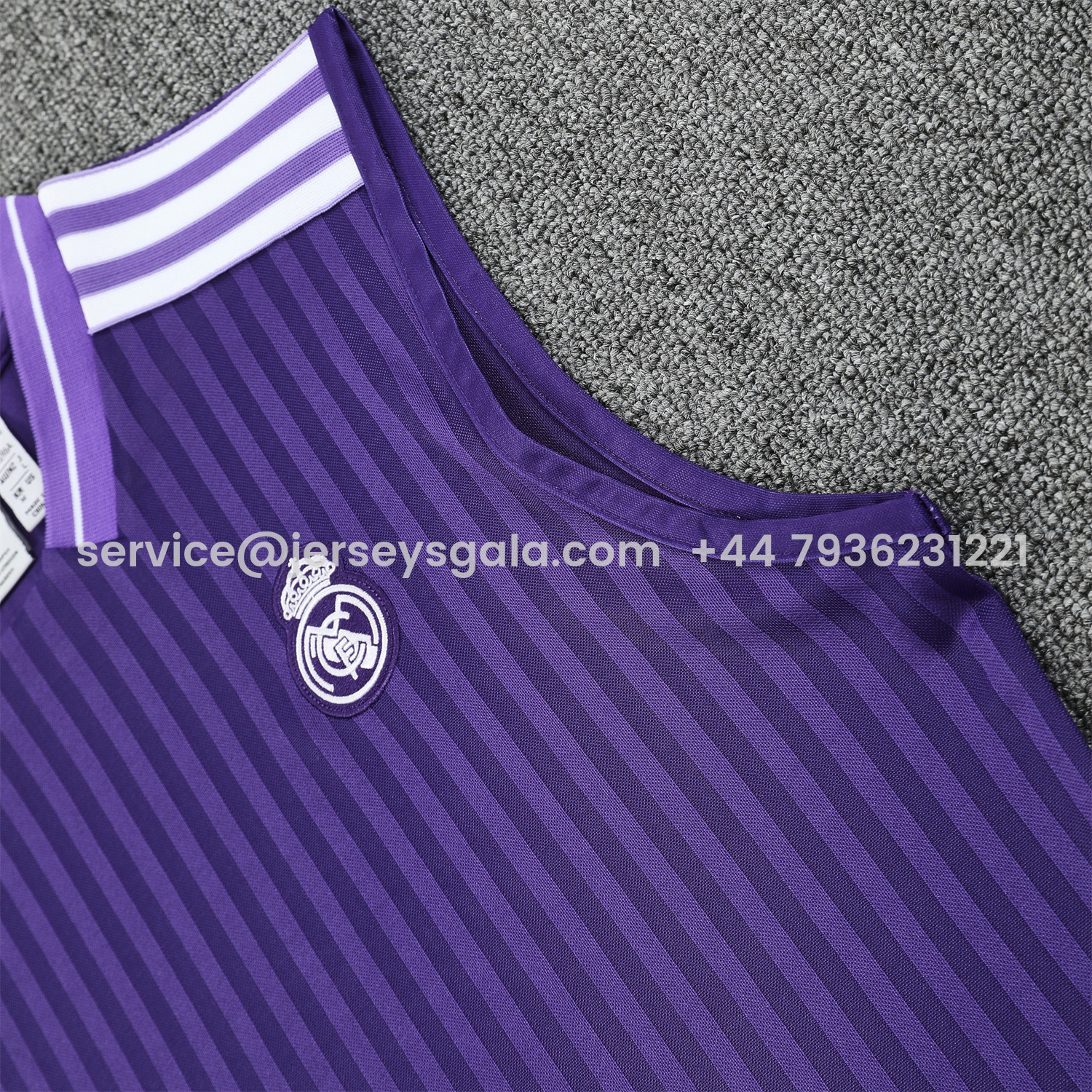 JerseysGala.com | Real Madrid 25-26 Vest Training Set - Pure Purple Vest & Purple Shorts -Customize Name, Number and Patch | Worldwide Shipping