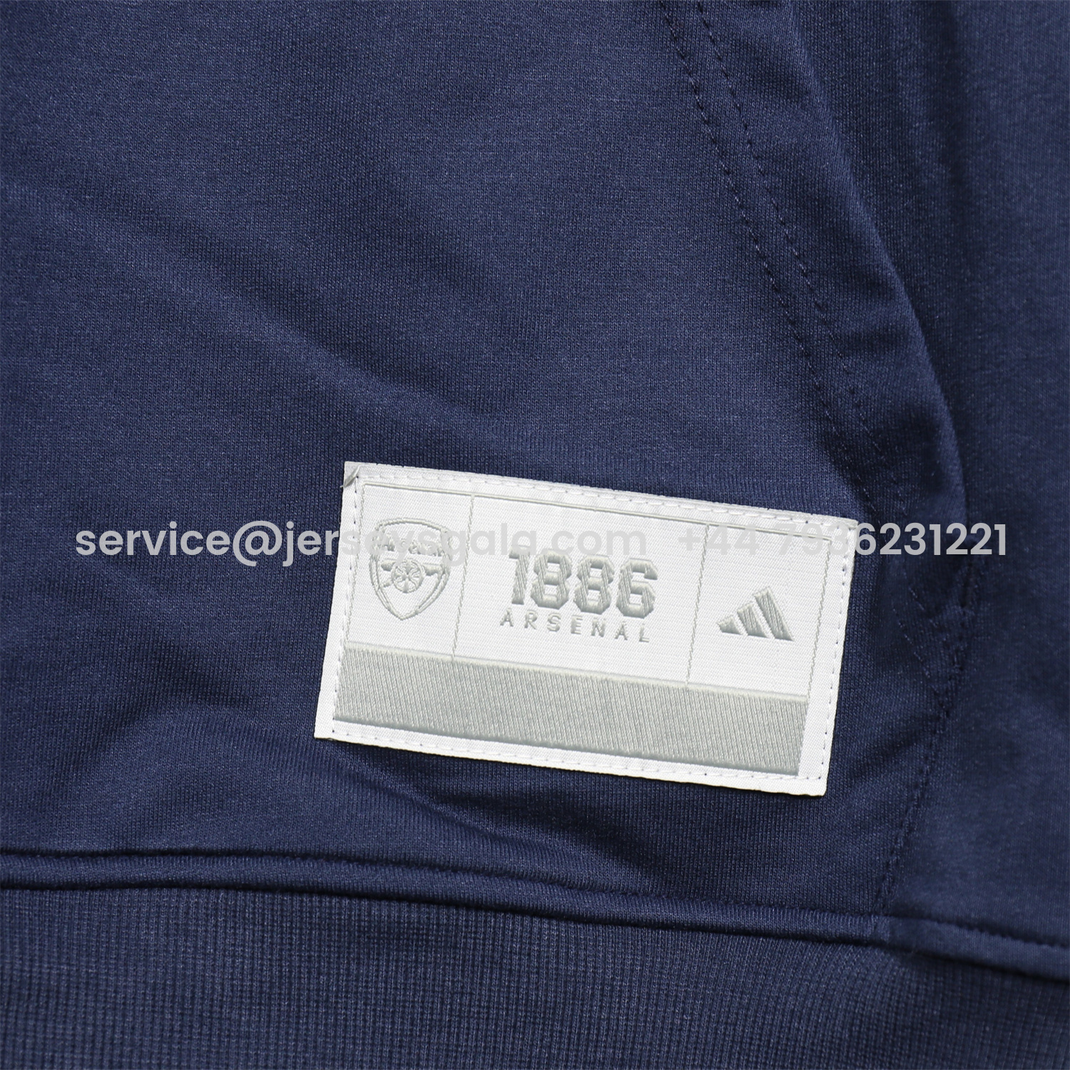 JerseysGala.com | Arsenal 25-26 Pure Color Training Hoodie Set - Deep Blue Hoodie and Deep Blue Pants -Customize Name, Number and Patch | Worldwide Shipping