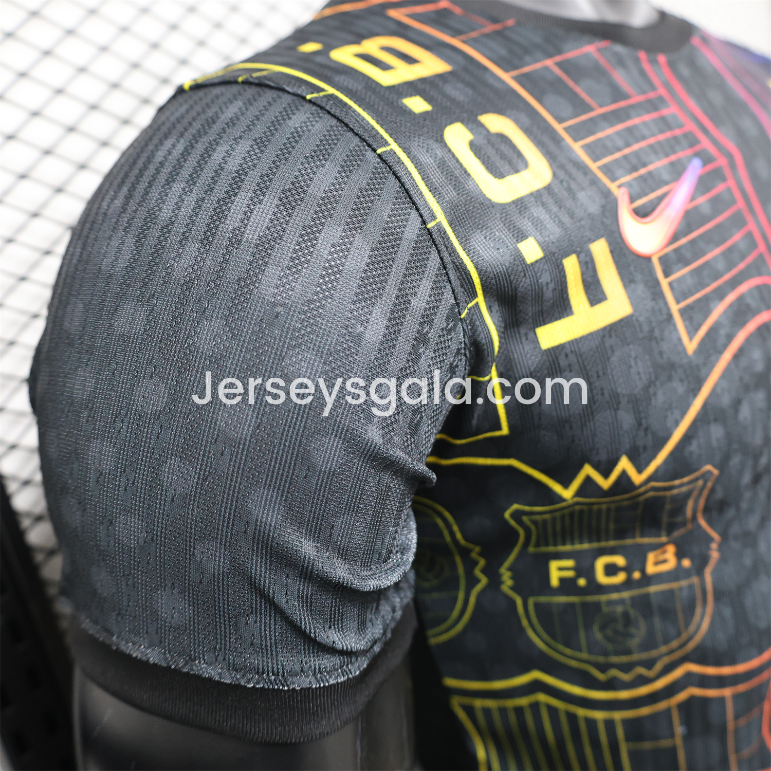 JerseysGala.com | Barcelona 24-25 Black Fluorescent ICON Special Edition Jersey - Player Version -Customize Name, Number and Patch | Worldwide Shipping